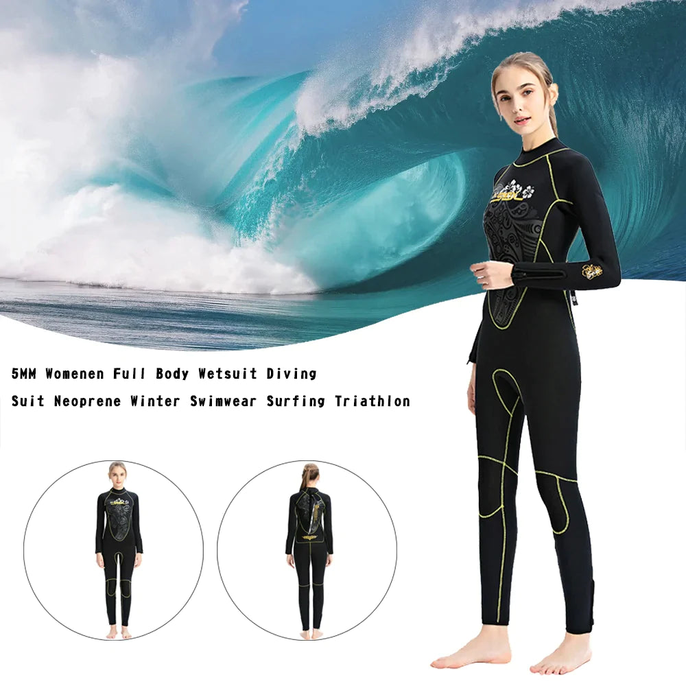 5 mm vrouwen neopreen surfcombinatie van full body duiken gemeenschappelijke triathlon grappig
