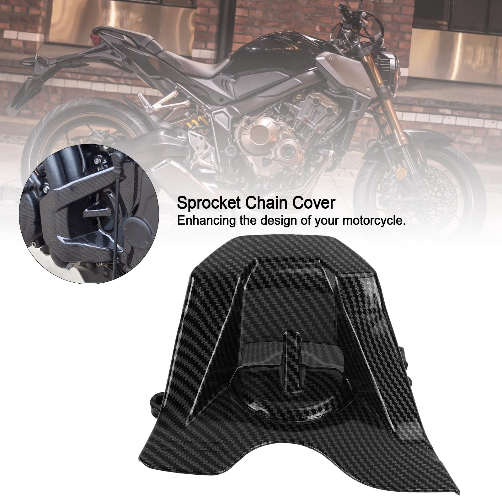 Protection de couverture de chaîne de pignon avant en carbone pour Honda CBR650R CB650R 2019-2021 générique