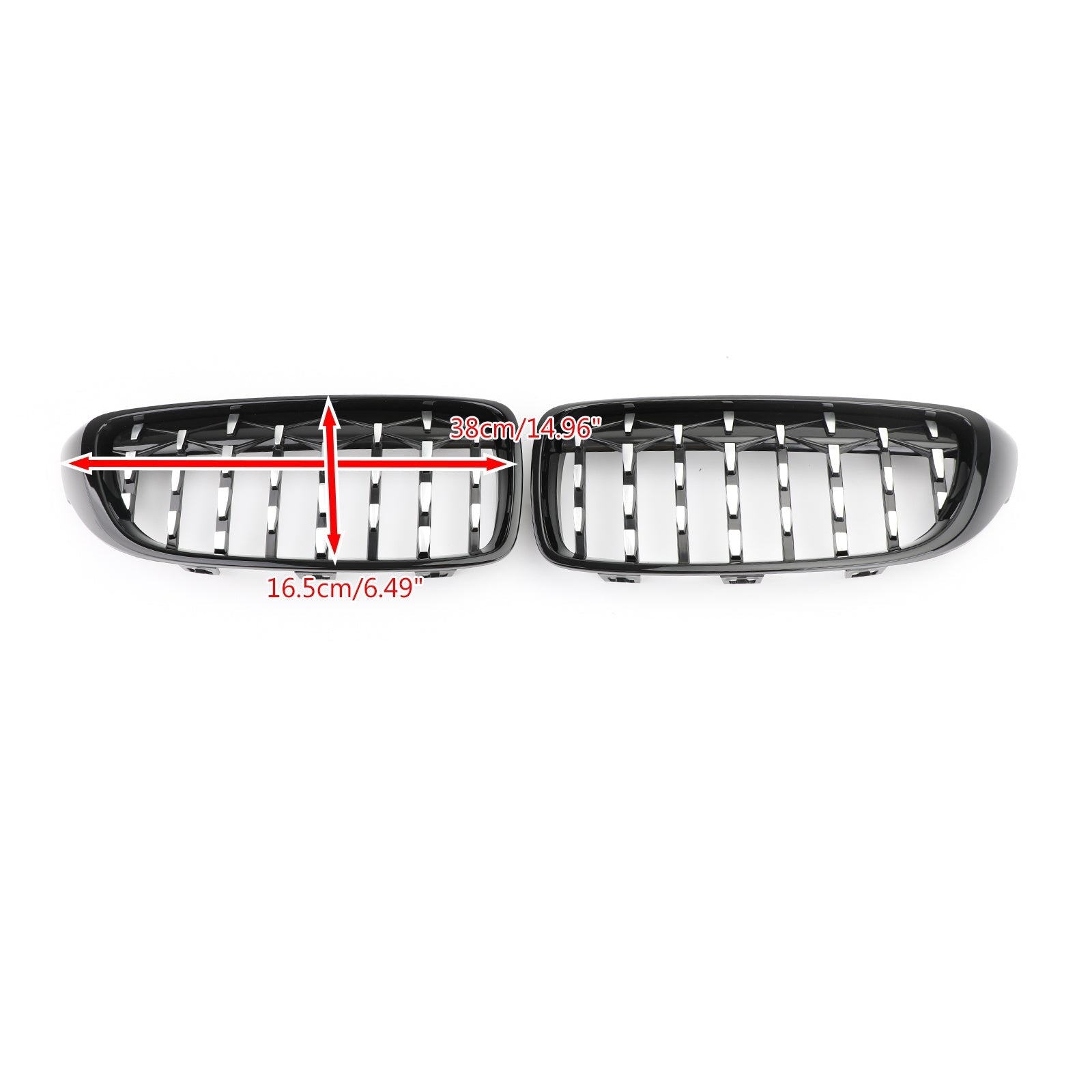 Diamond Front Upper Grille voor BMW 4-serie F32 F33 F36 F82 14-18 zwart en chroom generiek