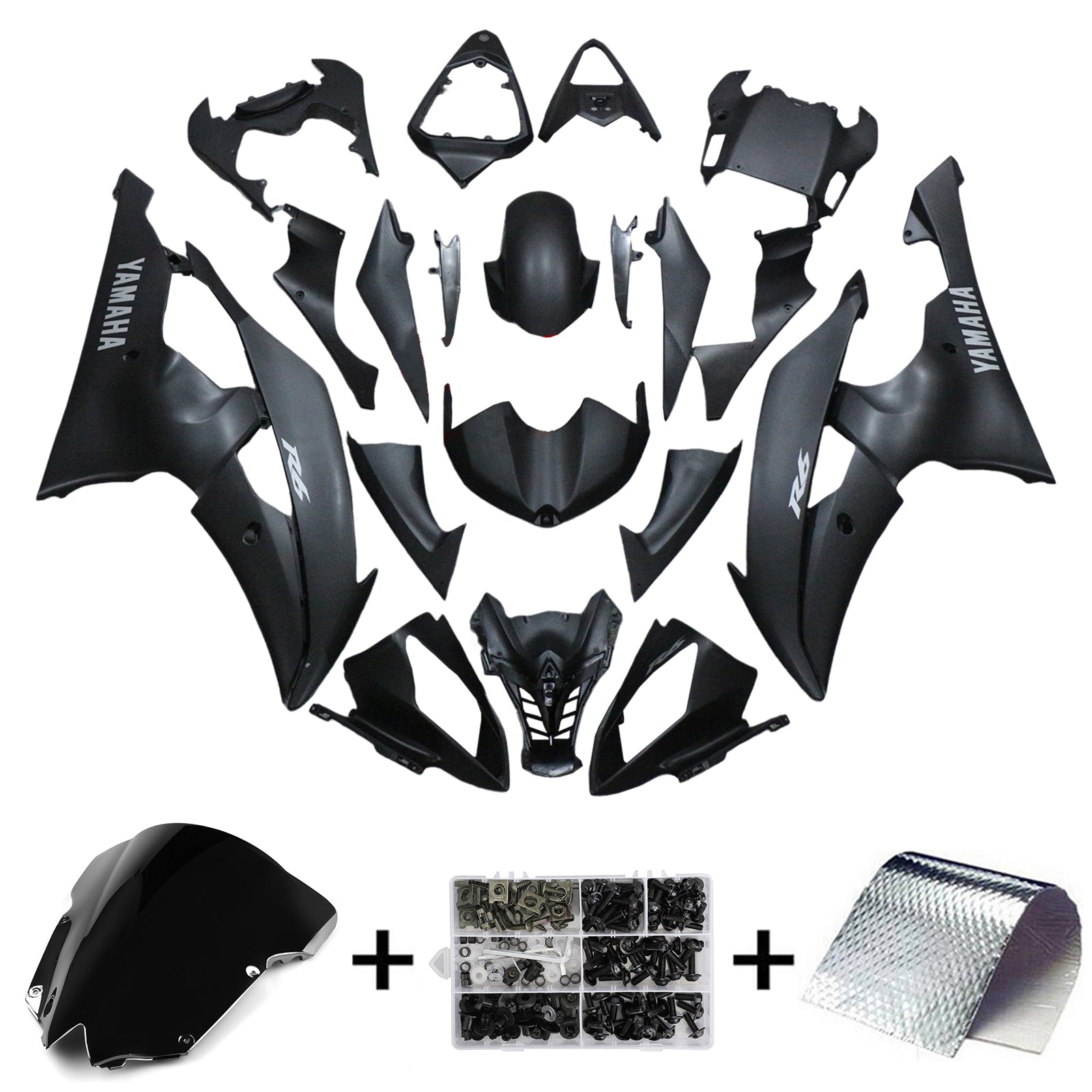 Amotopart Yamaha YZF 600 R6 2008-2016 Kit Carénage Carrosserie Plastique ABS