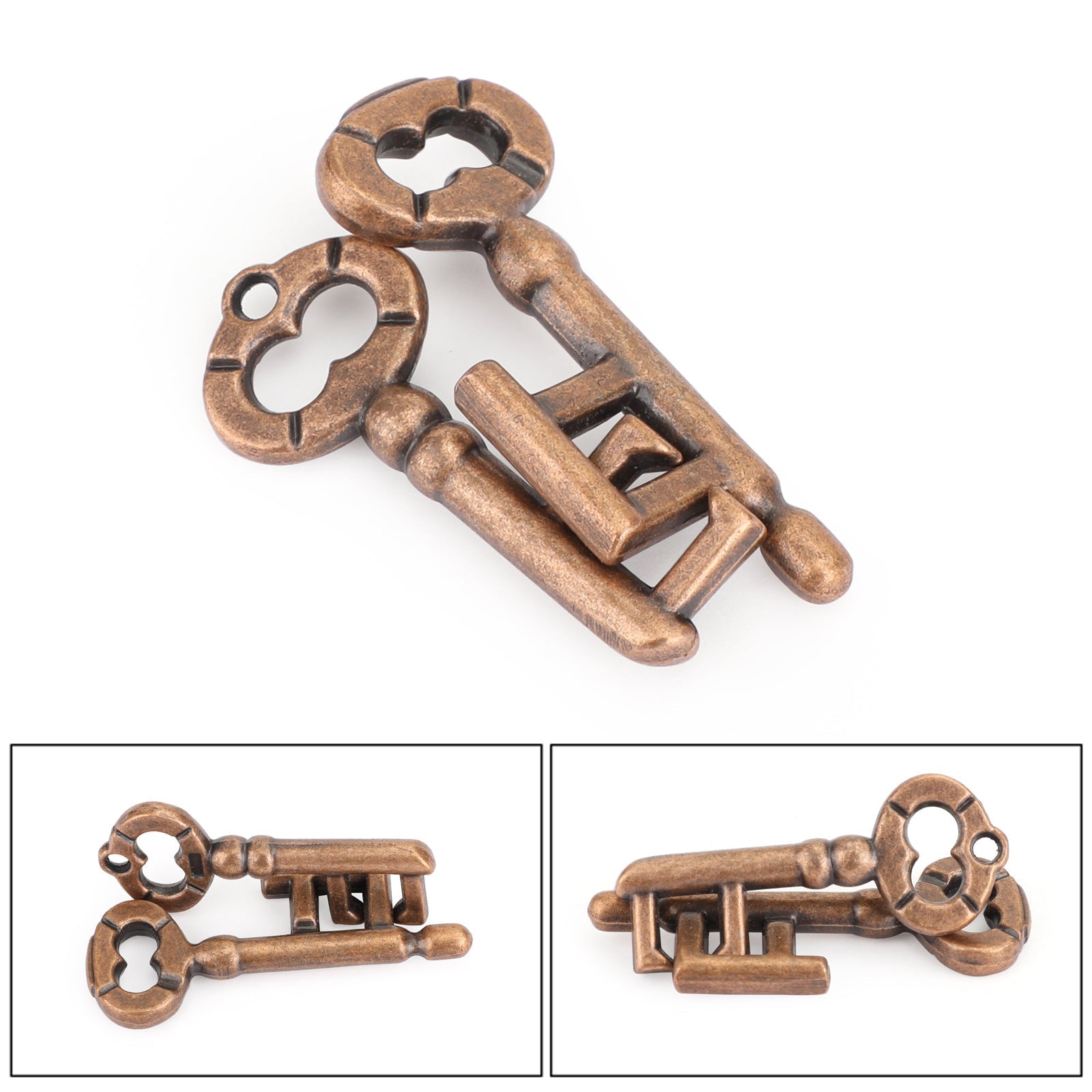 Vintage Alloy Cast IQ Mind Puzzle Box Metal Lock Jouets Casse-tête Jeu Key Lock