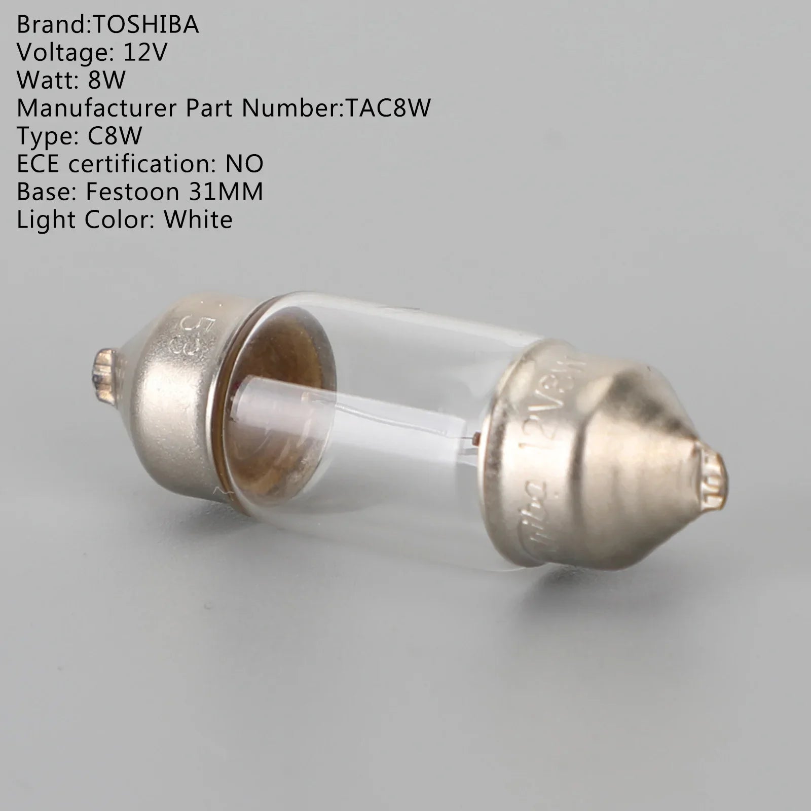 Pour TOSHIBA TAC8W Voiture Auxiliaire Ampoules 31MM C8W 12V8W Feston Lampe Générique