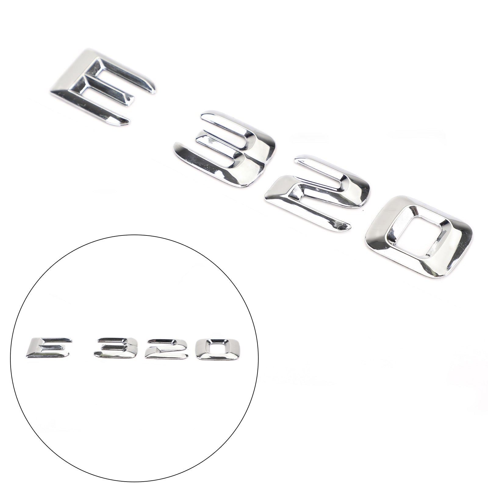 Emblemat na tylną tabliczkę znamionową z literami i cyframi dla Mercedesa E320 Chrome Generic