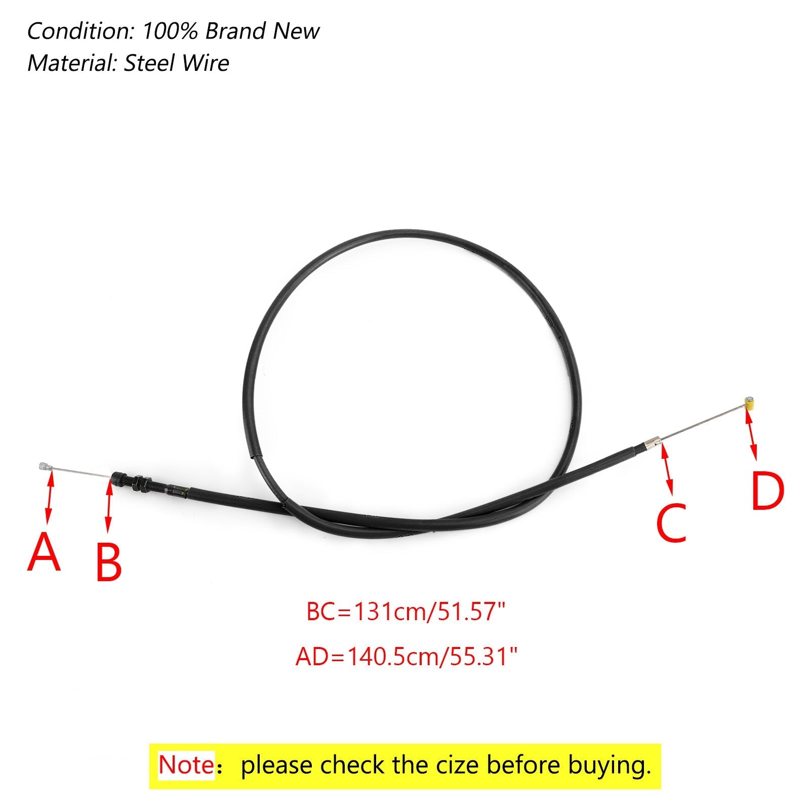 Remplacement de fil d'acier de câble d'embrayage de moto pour YAMAHA YZF-R1 2009-14 noir générique