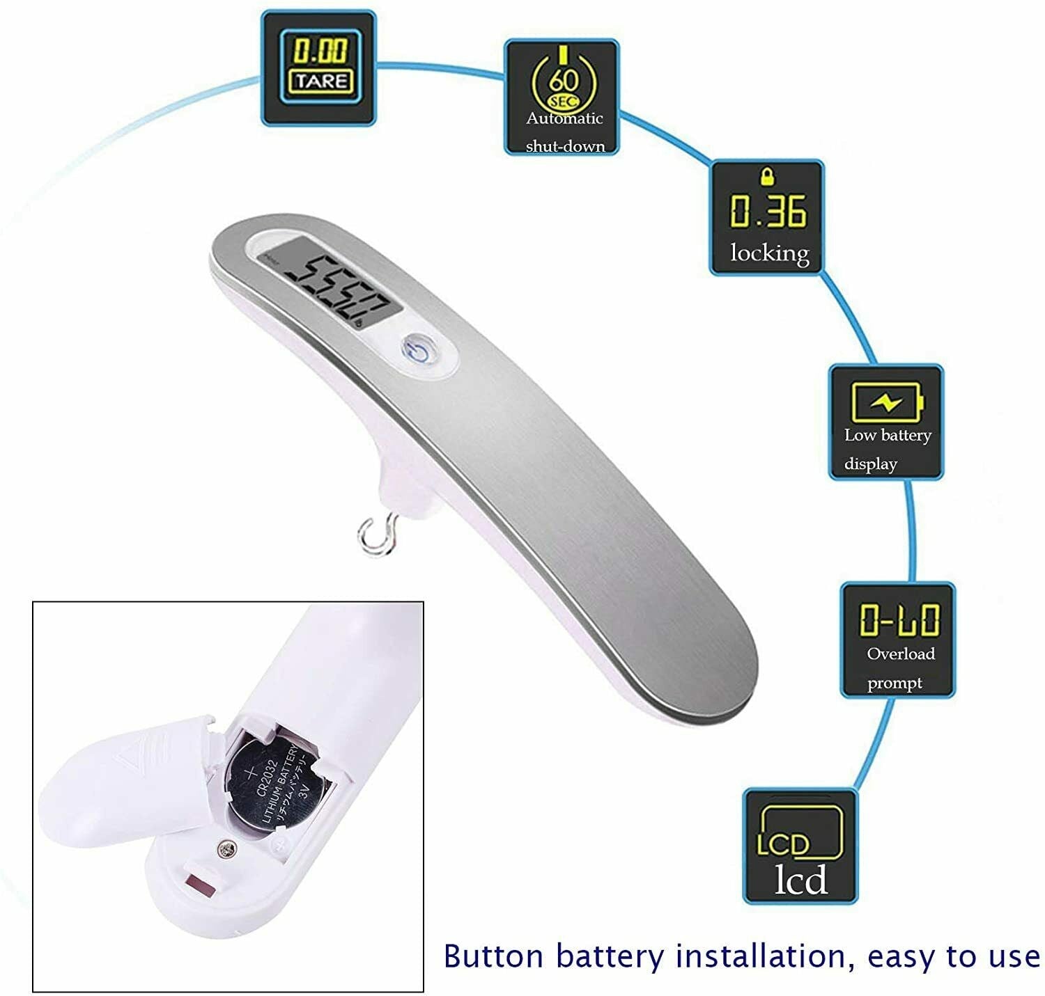 Strumento per scala digitale per tiro con l'arco adatto per il tiro con arco composto lungo 110 libbre