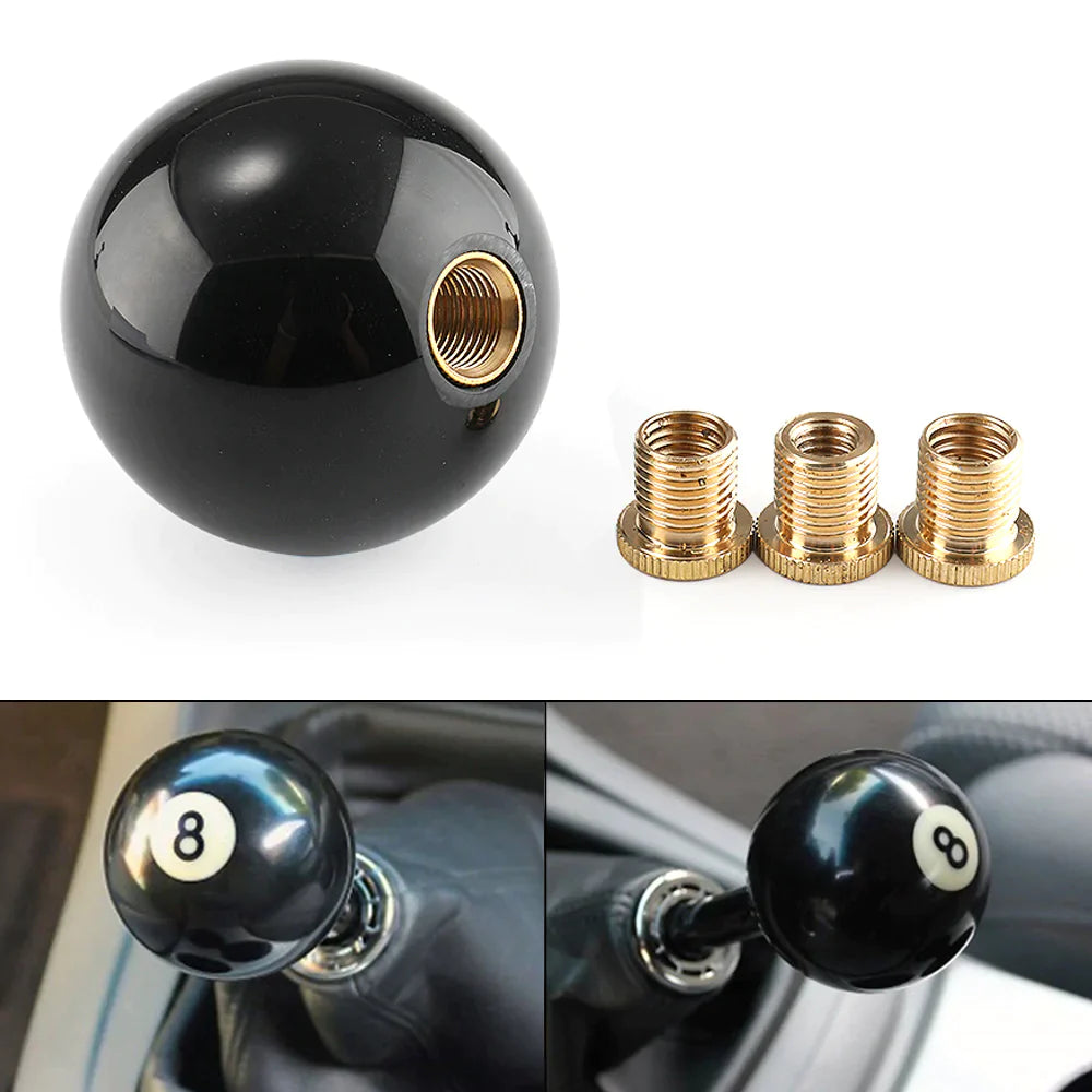 Poignée De Levier De Vitesse Universelle – Bille De Billard Noire – Style Rétro
