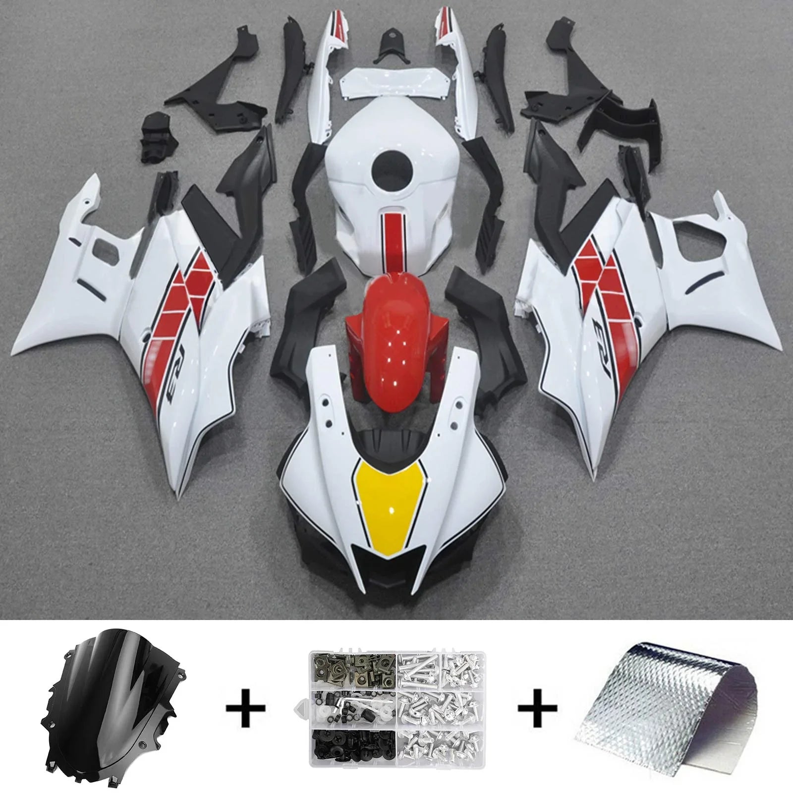 Amotopart Fairing Zestaw dla Yamaha YZF-R3 R25 2019-2021 Generic