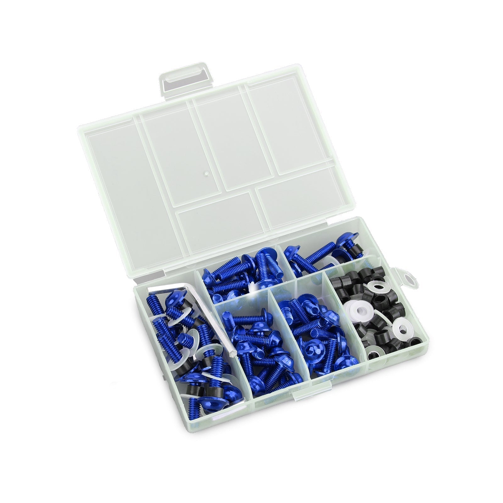 Kit de tornillos de Clip de sujeción azul para motocicleta, 158 Uds., perno de carenado para parabrisas, genérico Universal