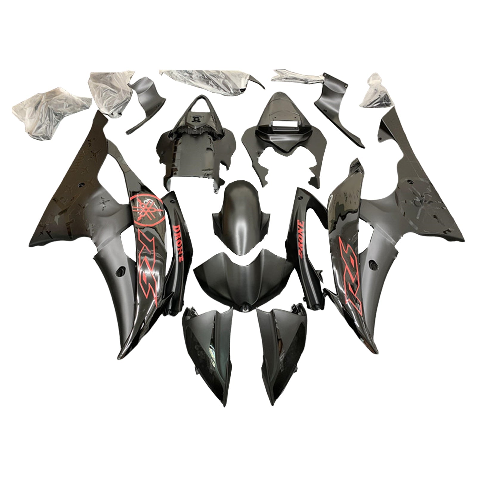 Amotopart Yamaha YZF 600 R6 2008-2016 Kit Carénage Carrosserie Plastique ABS