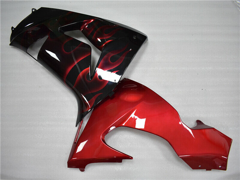 Amotopart Red Flames -ruiskutussuojasarja muovisovitus Kawasaki ZX10R 2006 2007 Generic