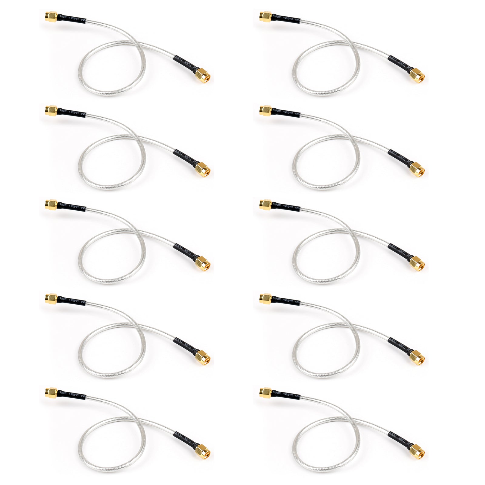 10 Pcs SMA Mâle à SMA Mâle RF Extension Coax Pigtail Semi-Rigide Câble RG402 30 cm