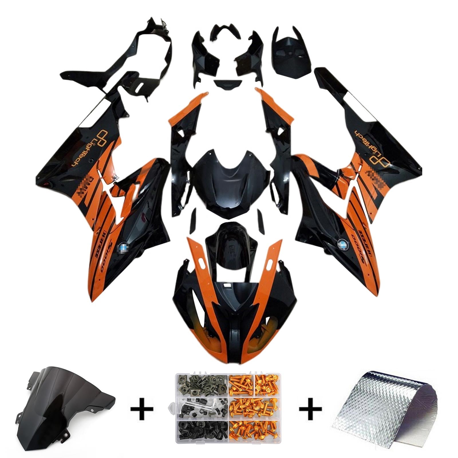 Amotopart BMW S1000RR 2015-2016 Kit kvadratni plastični abs