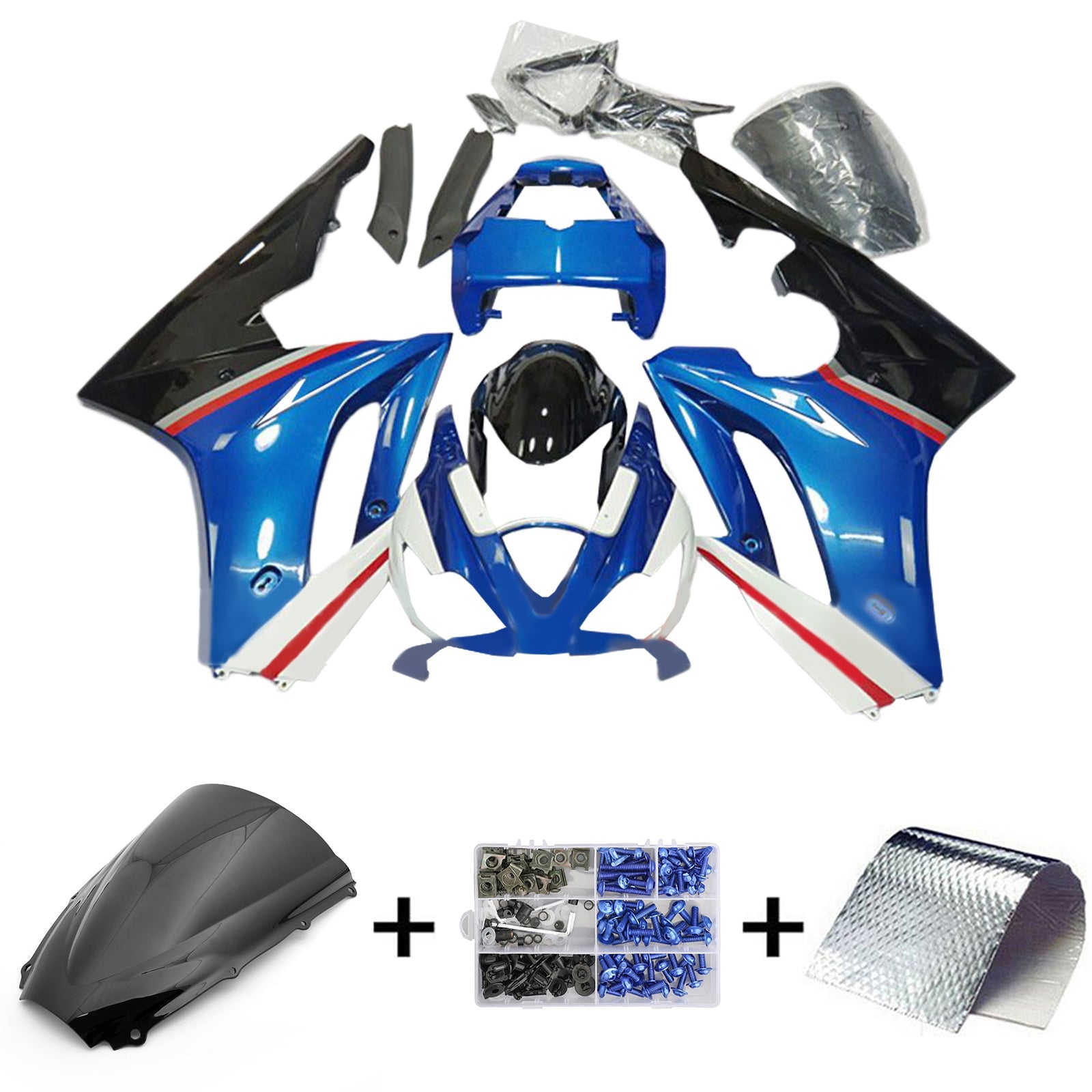Amotopart Triumph Daytona 675 2006-2008 Kit Carénage Carrosserie Plastique ABS