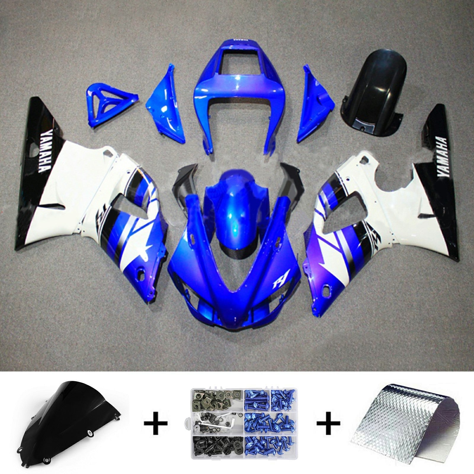 Amotopart Yamaha YZF 1000 R1 1998-1999 ABS muovinen korin suojasarja