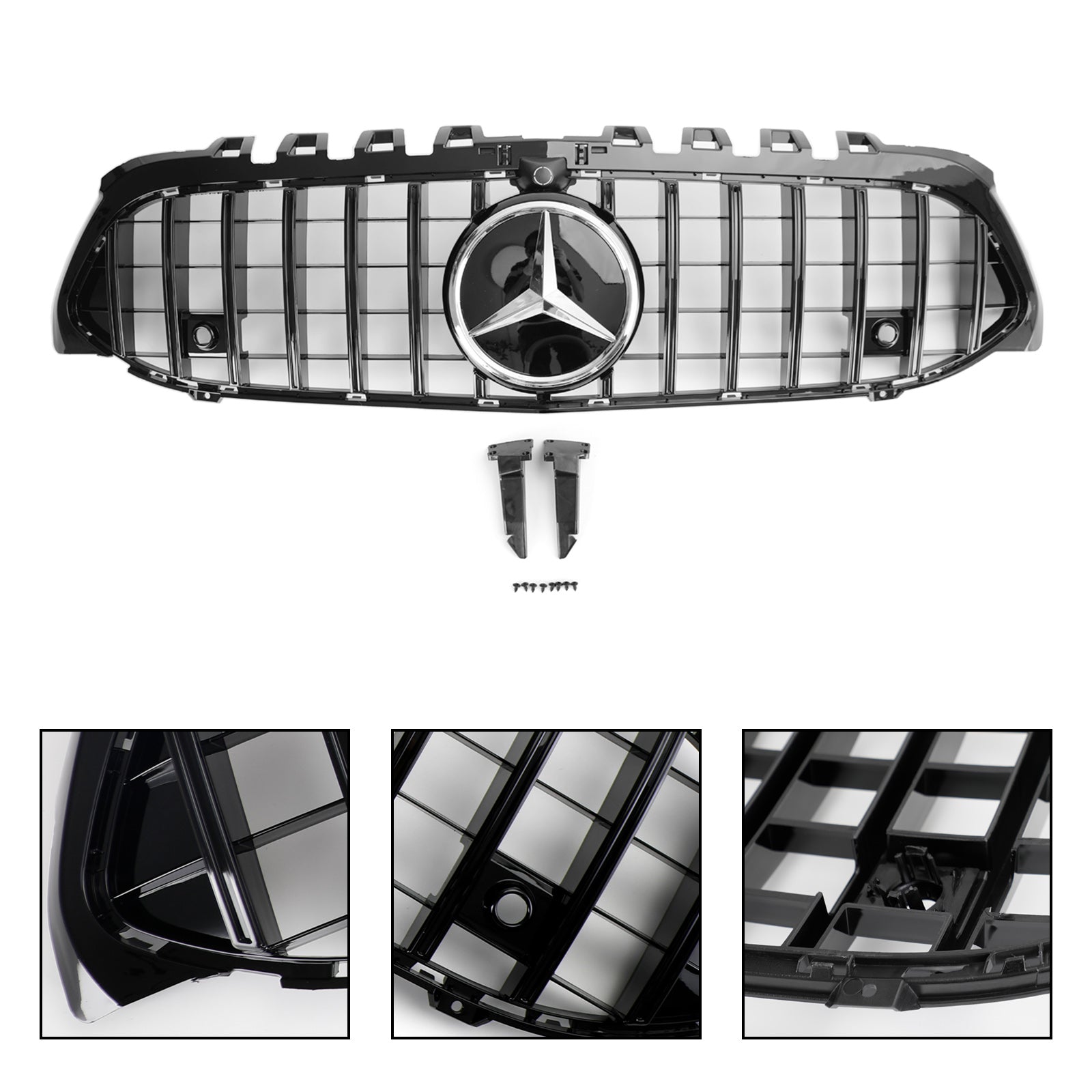 Grille de pare-chocs avant Mercedes Benz Classe A W177 2019-2021 Style GT Noir