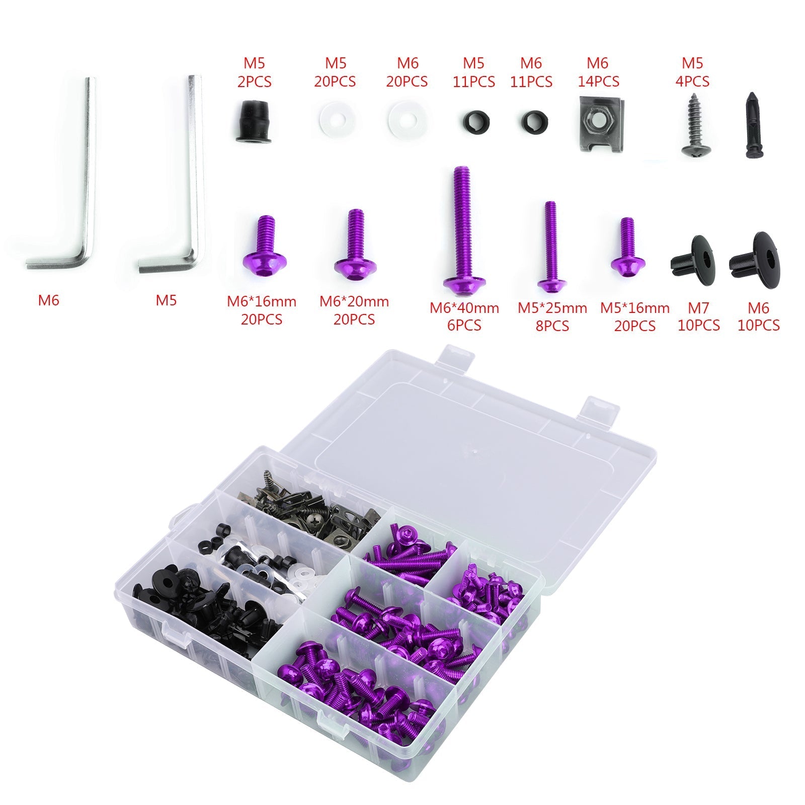 Kit de vis de boulons de carénage violet pour Yamaha YZF R6 R1 R25 R125 R3 T-MAX MT XJR générique