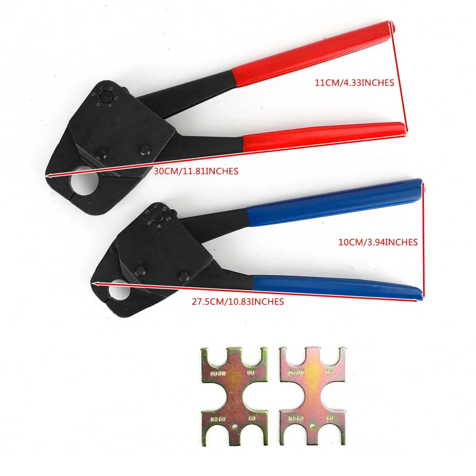 2 klešče za stiskanje Pex 1/2" in 3/4" Gonogo komplet orodij za stiskanje vodovodnih cevk in kotnega merilnika