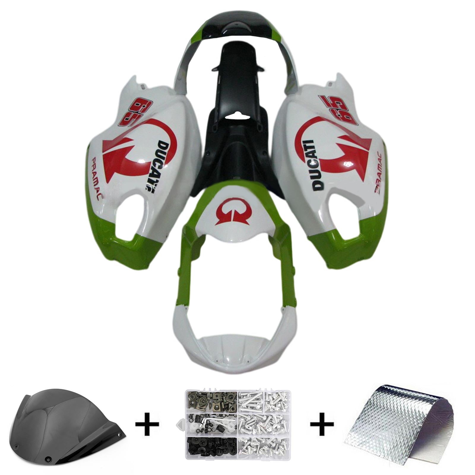 Amotopart Ducati Monster 696 796 1100 S EVO toutes années Kit de carénage carrosserie