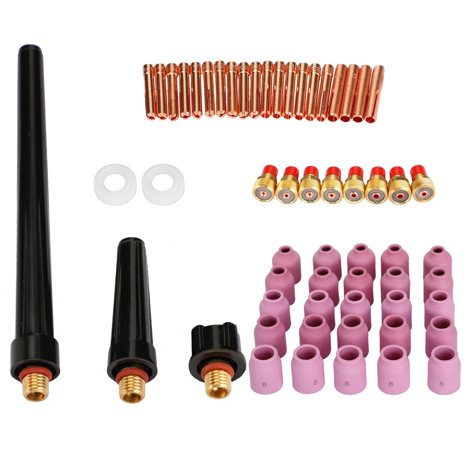 58 Stuks Tig Lastoorts Stubby Gas Lens Verbruiksartikelen Cup Kit Voor Wp-9/20/25