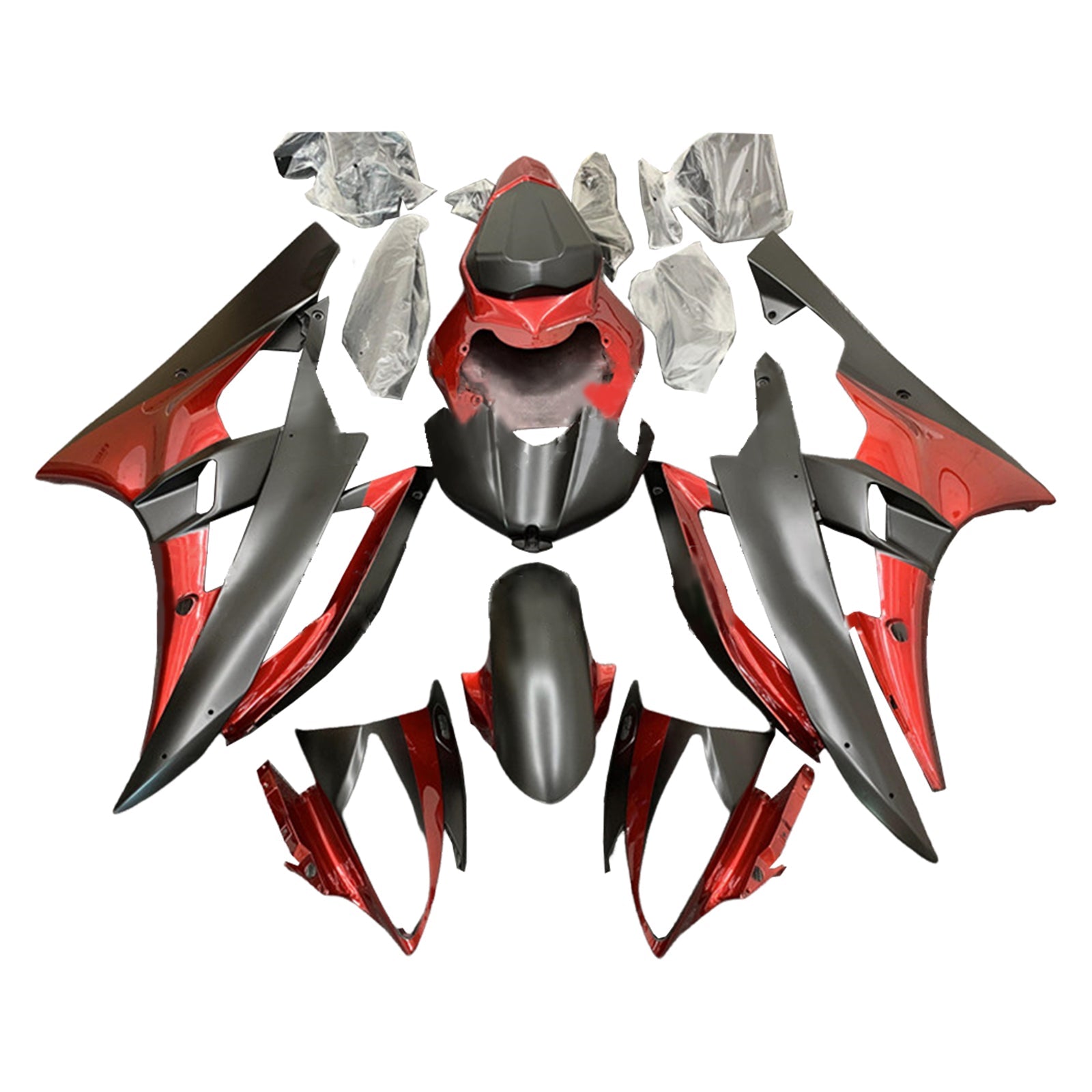 Amotopart Yamaha YZF 600 R6 2006-2007 Kit Carénage Carrosserie Plastique ABS