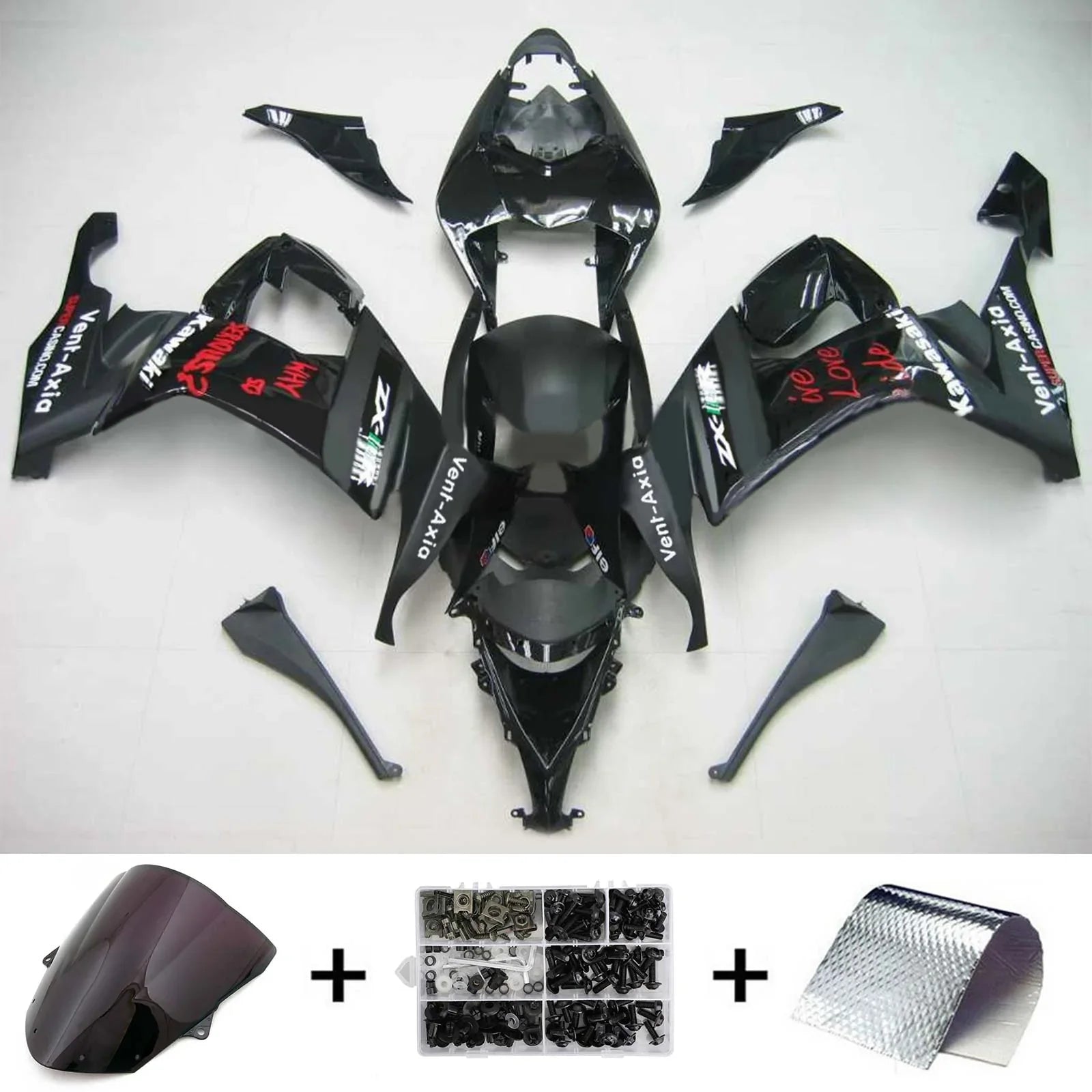 Kit carena Amotopart per Kawasaki ZX10R 2008-2010 Generico