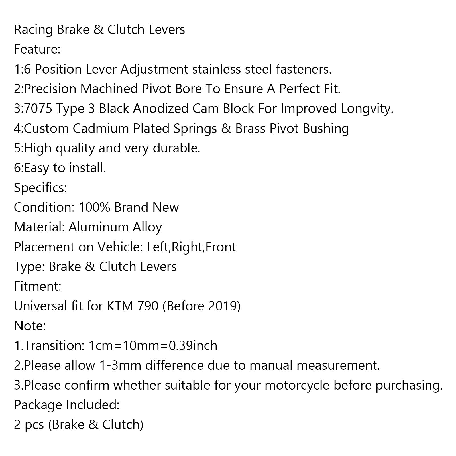 Dolga sklopka zavorna ročica za KTM 790 Duke pred letom 2019 Silver Generic