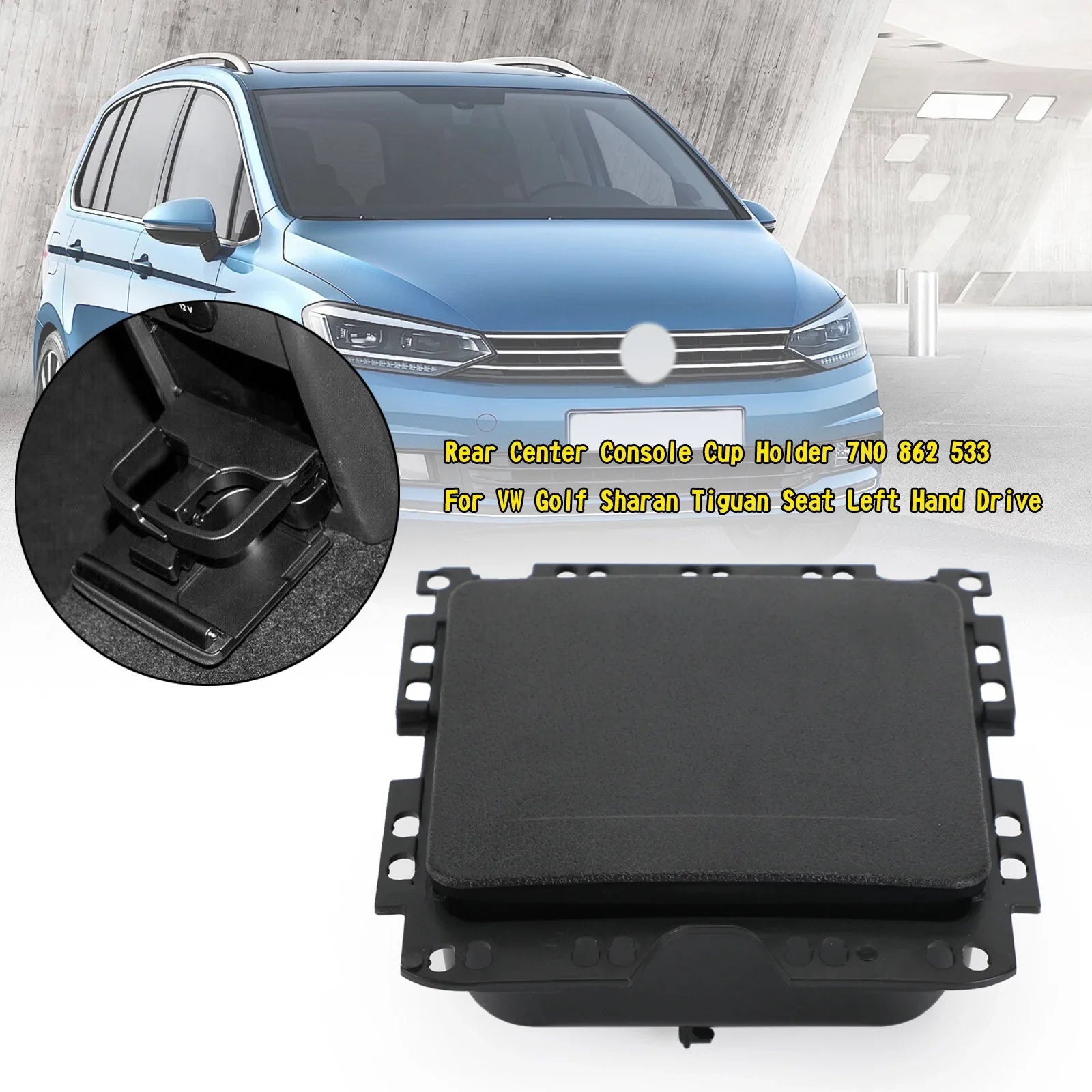 Support de verre de Console centrale arrière 7N0 862 533 pour siège VW Golf Sharan Tiguan générique