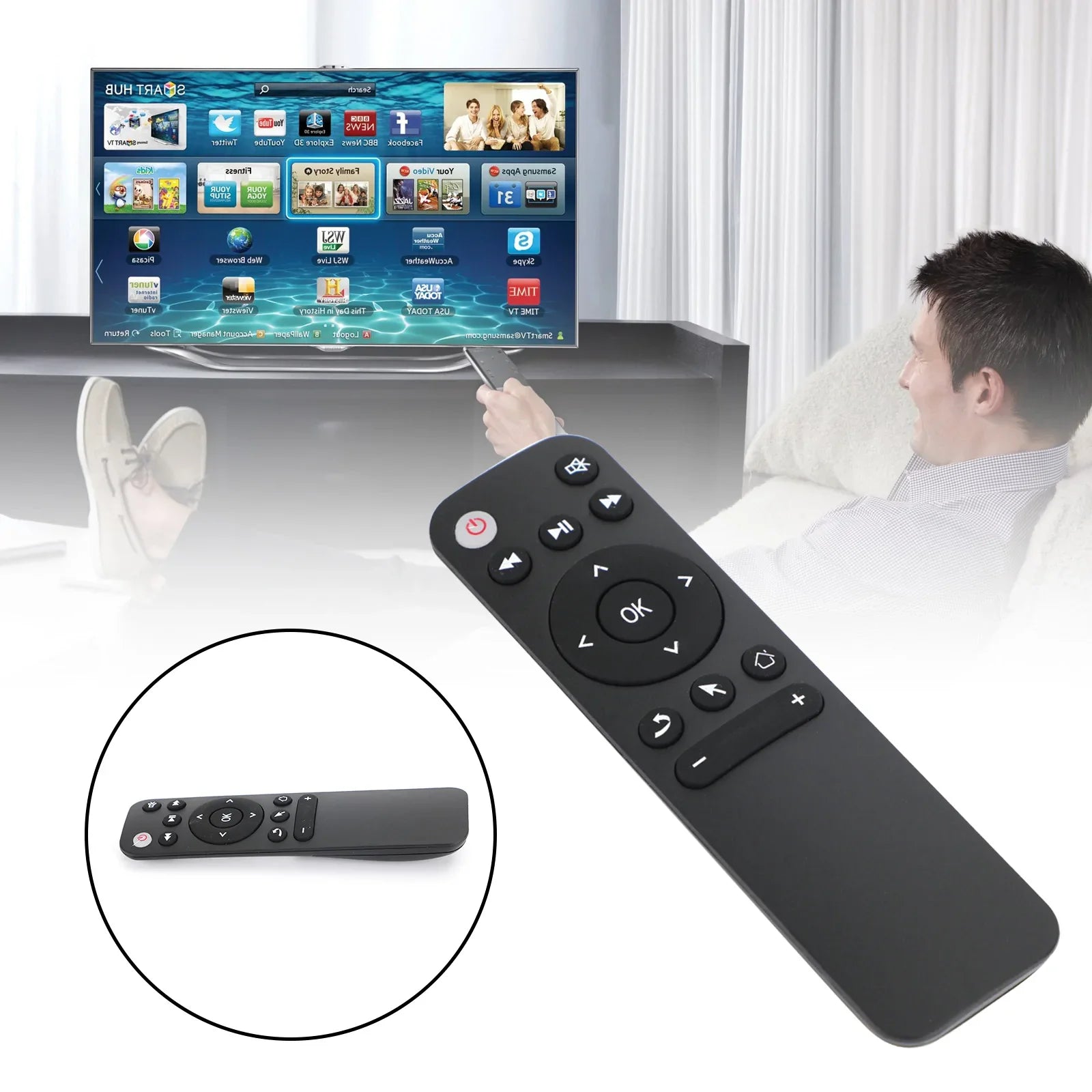 Telecomando Bluetooth IR Learning per Smart TV Box Proiettore TV Telefono cellulare