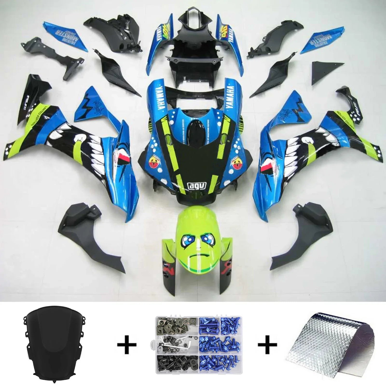 Amotopart Yamaha YZF R1 2020-2023 ABS muovinen korin suojasarja