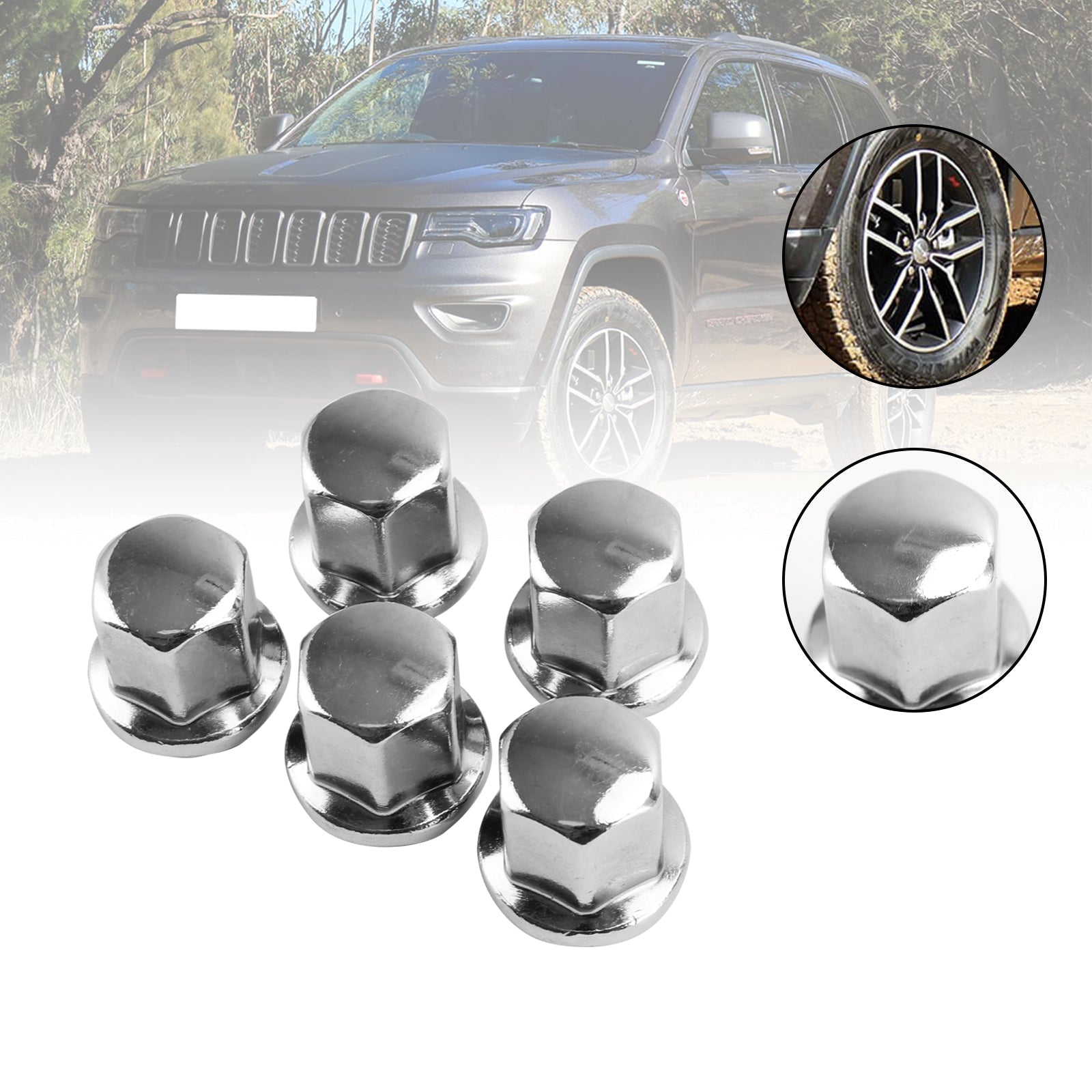 Dadi per ruote da 5 pezzi adatti per Ram 1500 per Jeep Grand Cherokee Wrangler 2012-2018 14x1.5