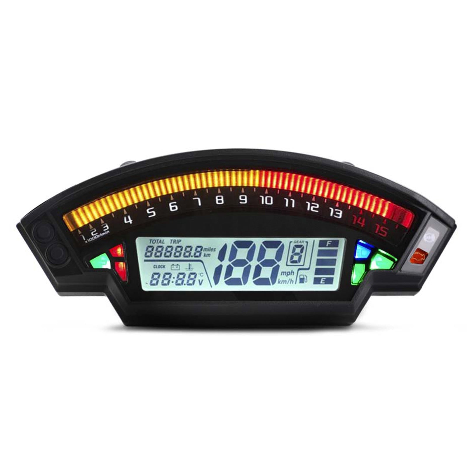 Velocímetro digital universal para motocicleta Tft negro 14000 RPM Odómetro retroiluminado genérico