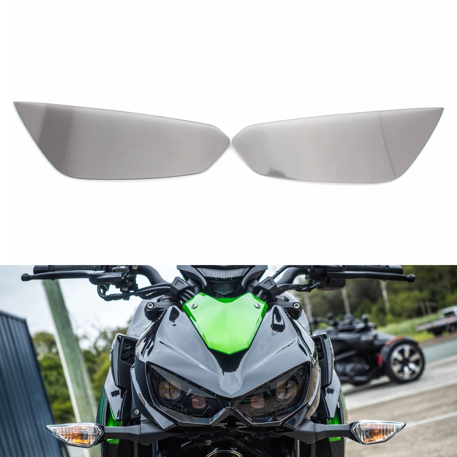 Beschermer van lens voor vuurtoren geschikt voor Kawasaki Z1000R 14-21 Generieke rook