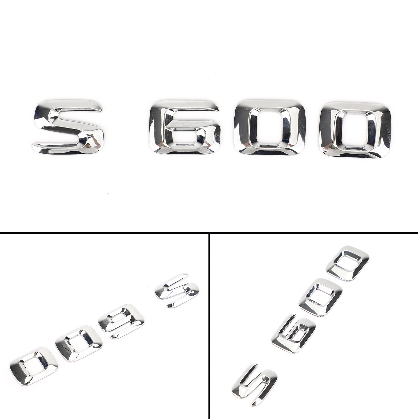 Tabliczka znamionowa z logo tylnego bagażnika i cyframi dla Mercedesa S600 Chrome Generic