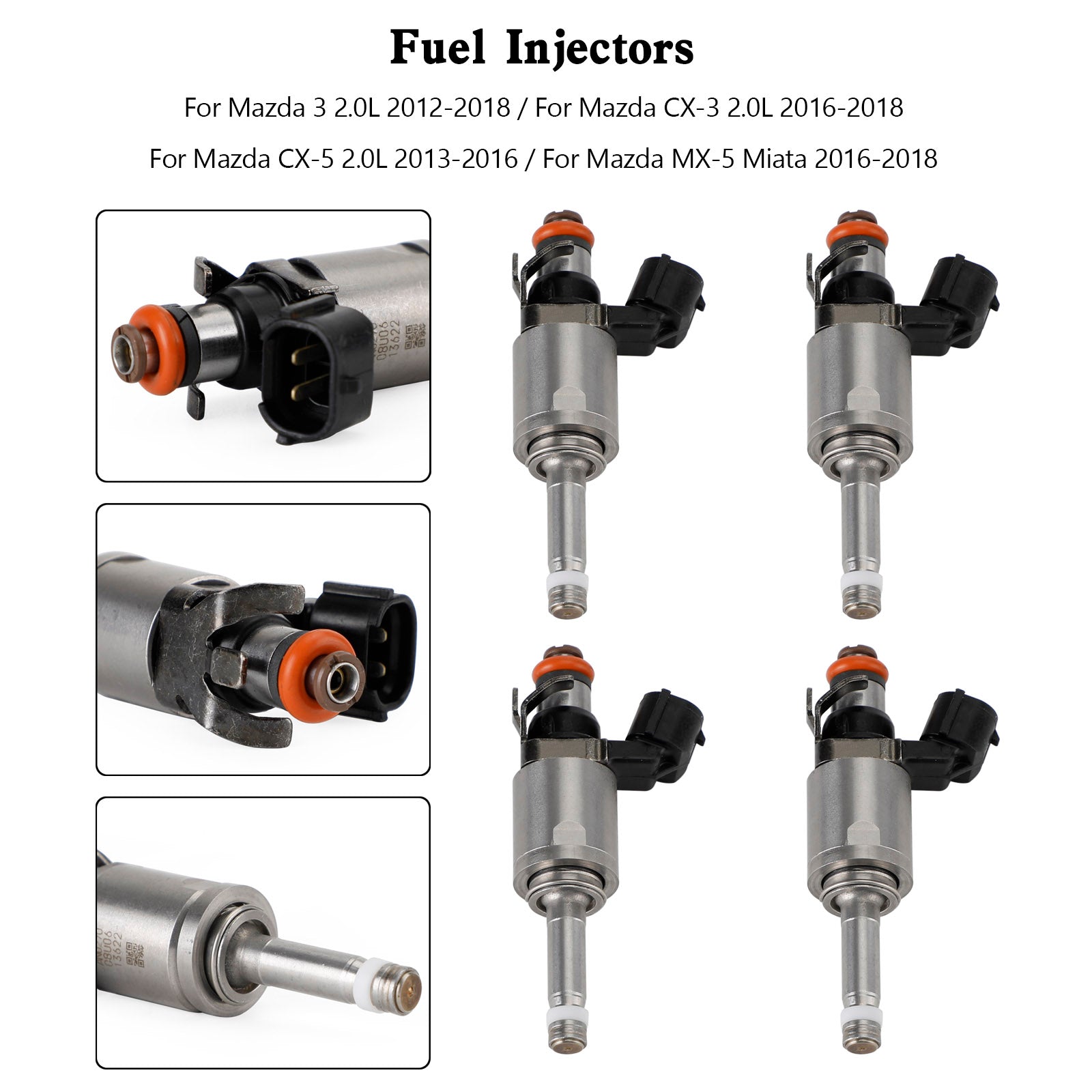 Mazda 3 CX-3 CX-5 2.0 2012-18 PE01-13250B 4kpl Polttoainesuuttimet PE01-13-250