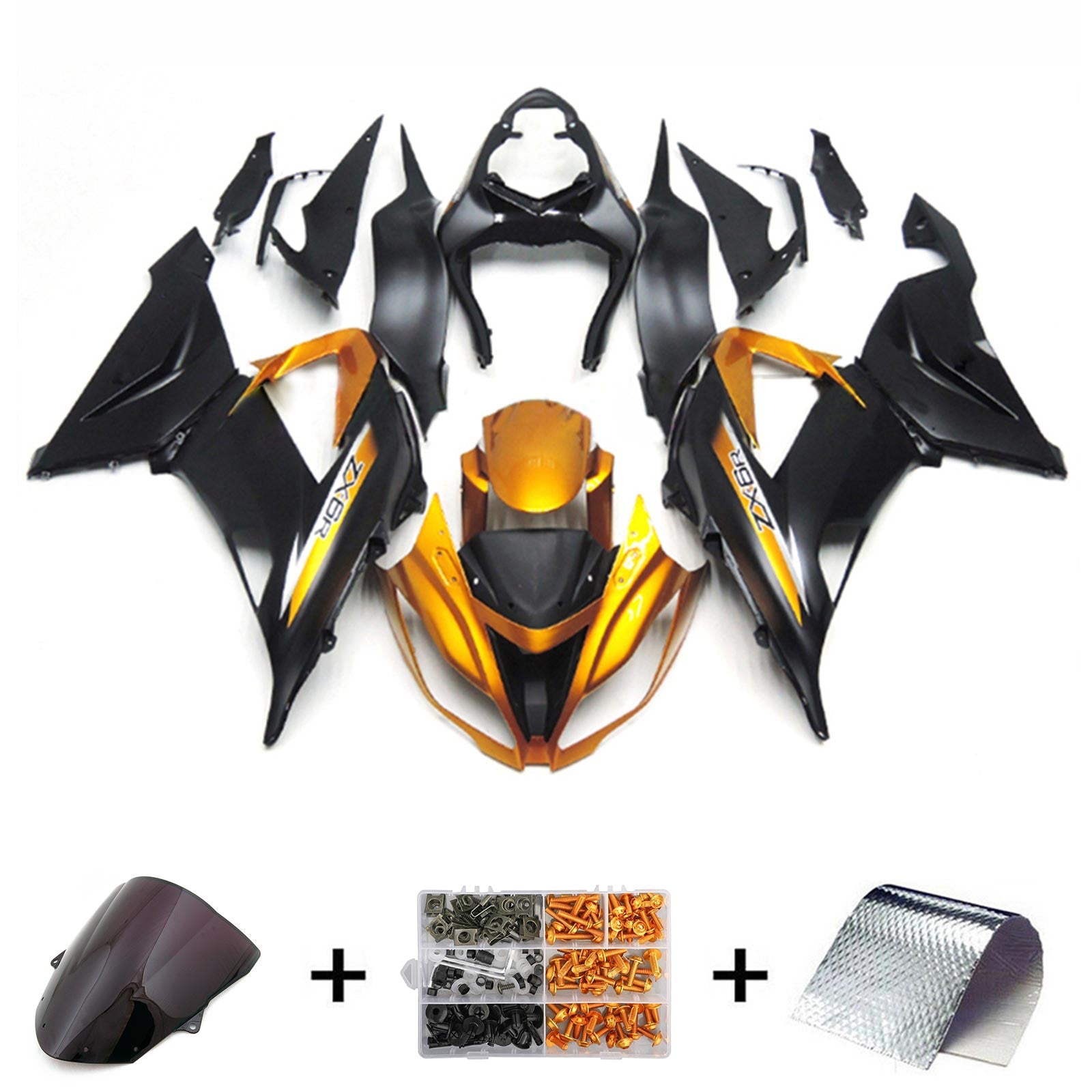 Amotopart Kawasaki ZX6R 636 2013-2018 ABS kunststof carrosseriekuipset