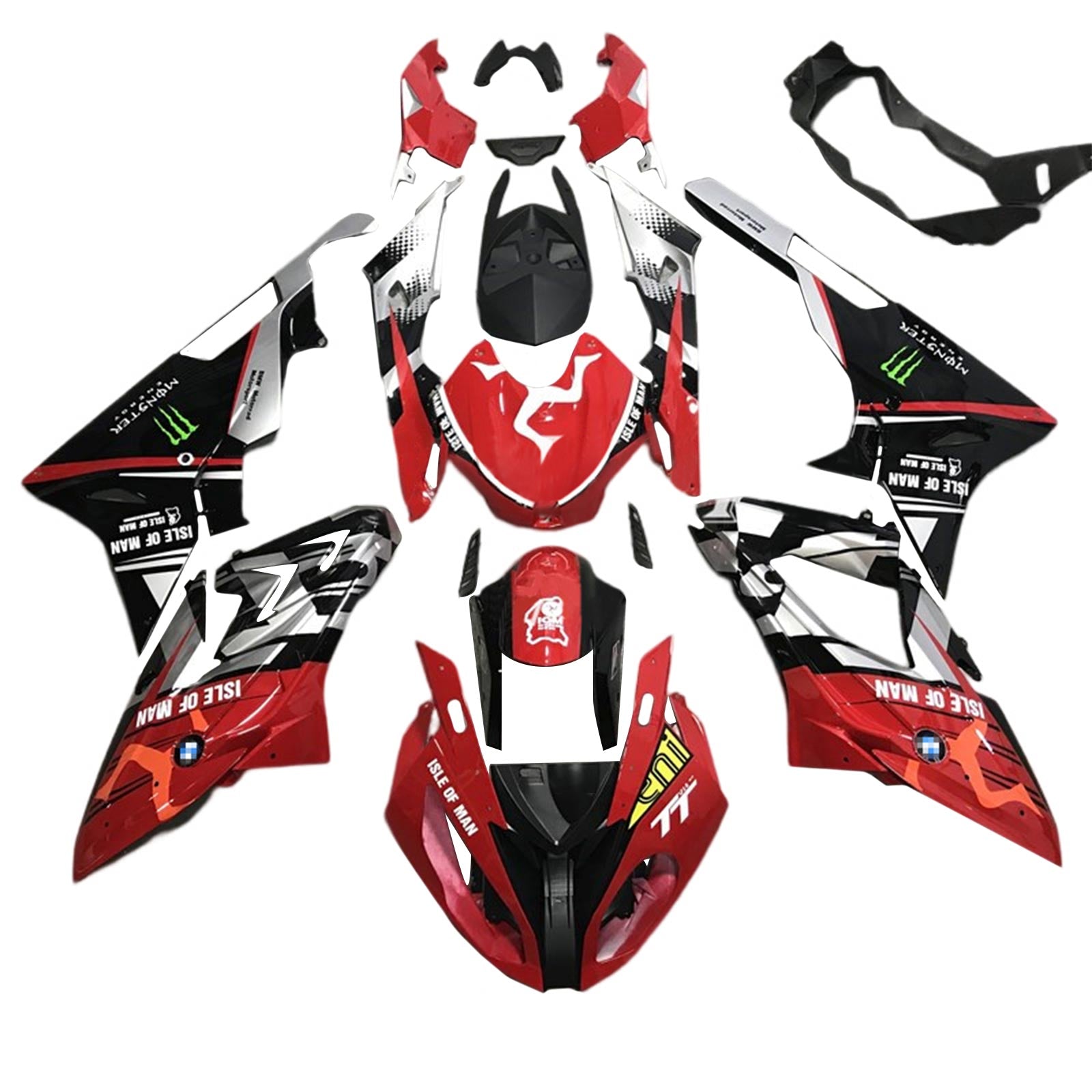 Amotopart BMW S1000RR 2015-2016 Kit kvadratni plastični abs