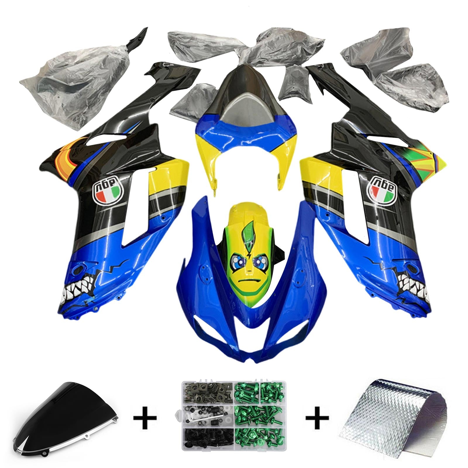 Amotopart Kawasaki ZX6R 636 2007-2008 ABS kunststof carrosseriekuipset