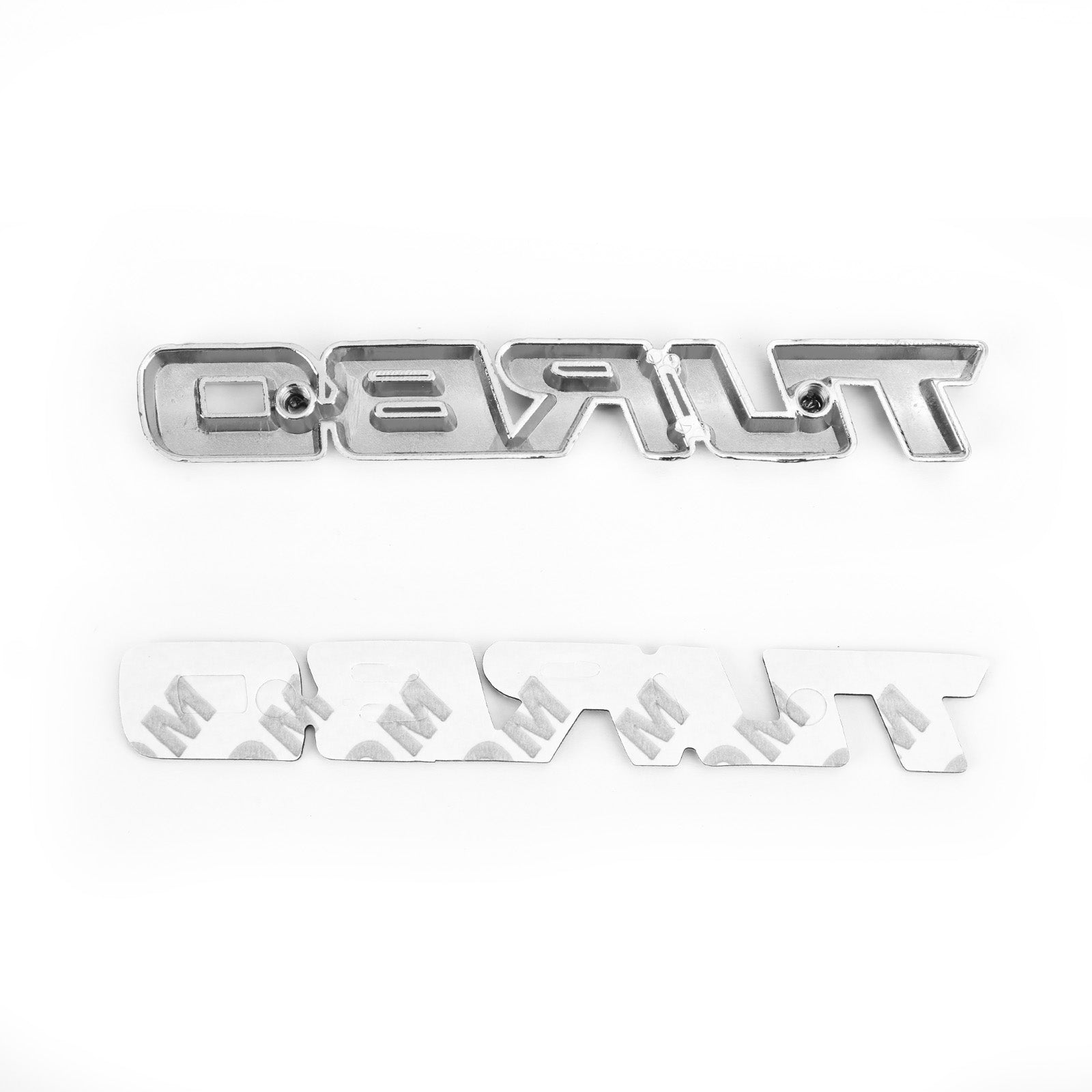 3D Metal Turbo Logo Emblema Emblema Insignia Pegatina Tronco de troncal Calcomanía de plata genérica