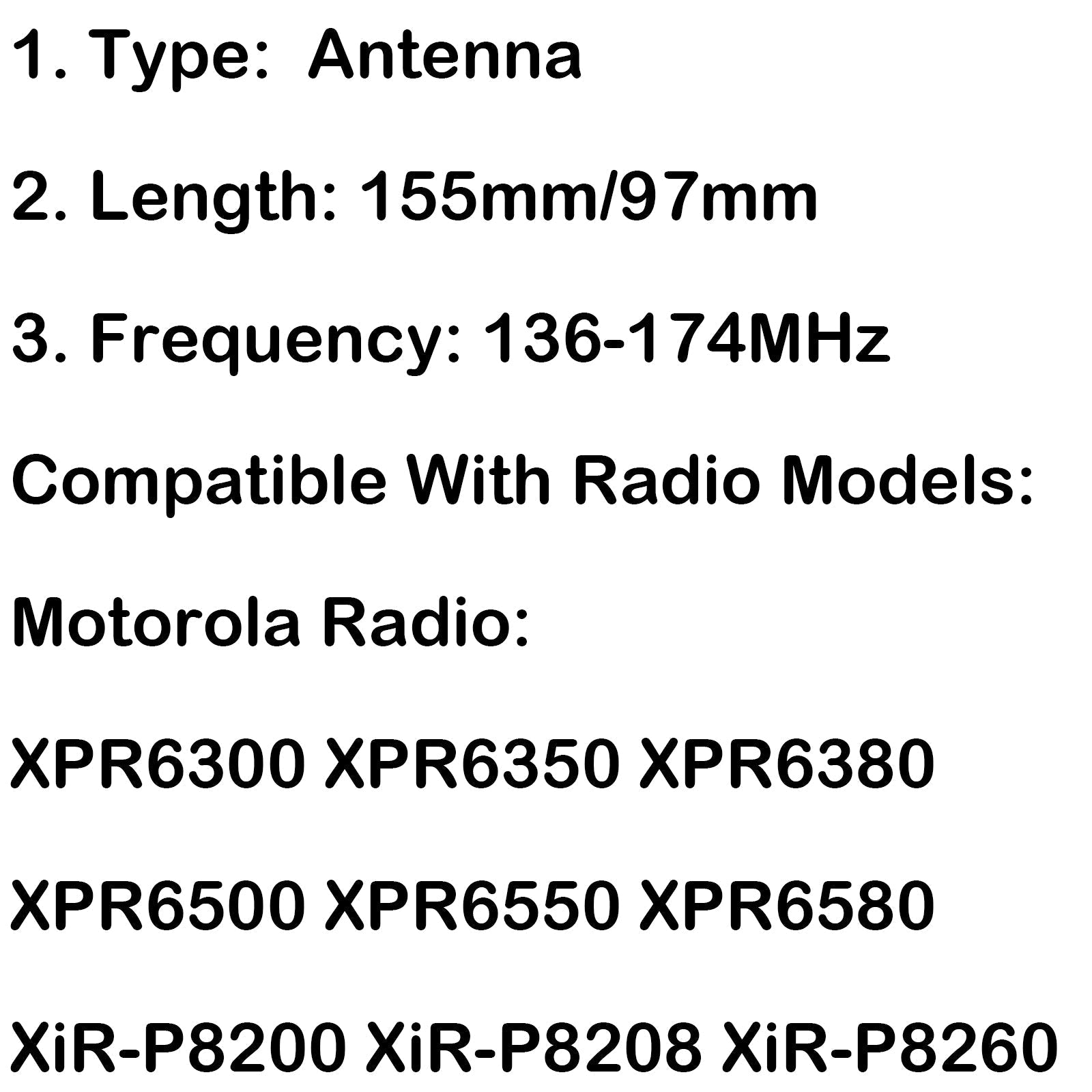 Antenne VHF 5 pièces 136-174 MHz pour Radio Motorola XiR-P8668 XiR-P8260 97mm
