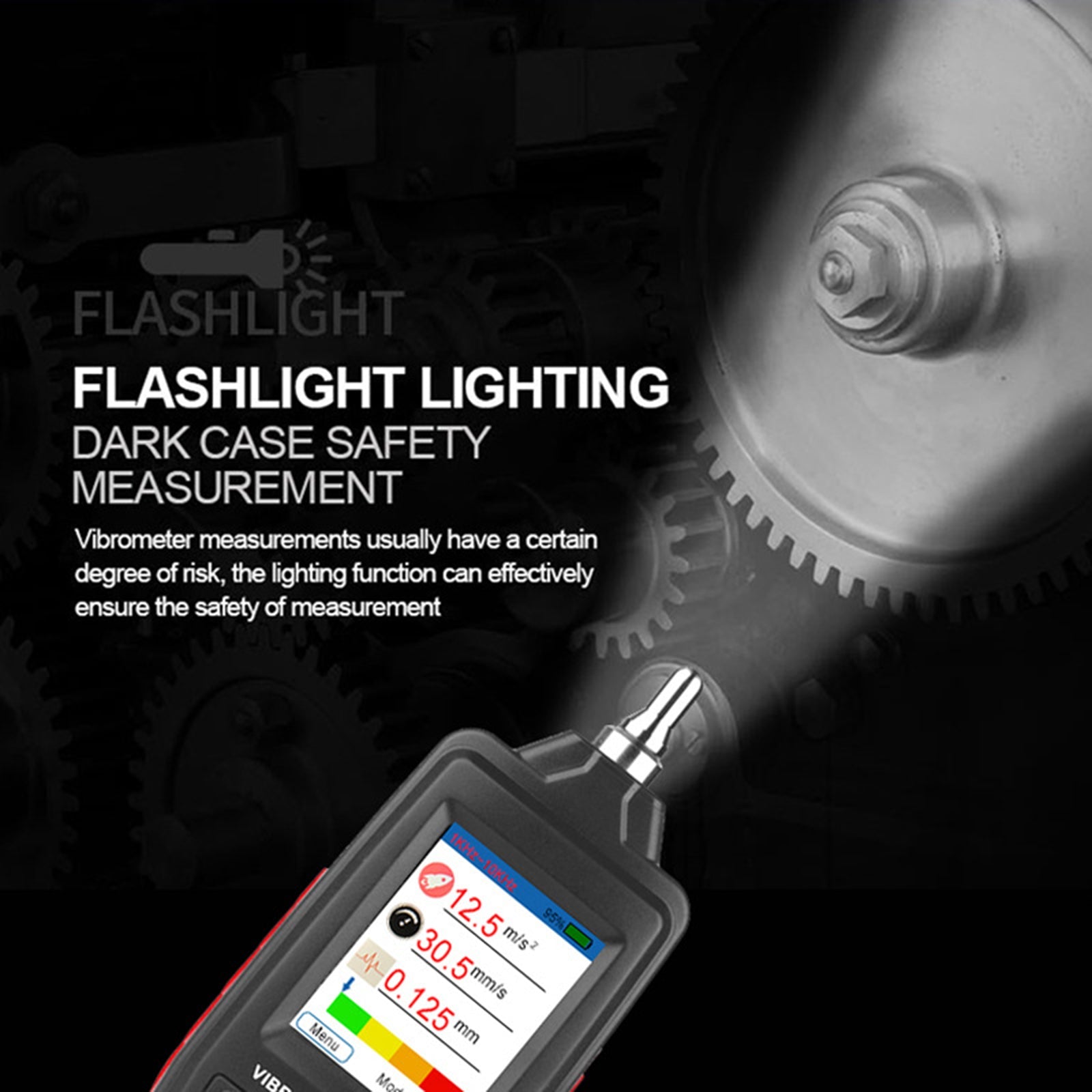 WT63B Wyświetlacz LCD „Cyfrowy miernik wibracji, wibrometr, przyspieszenie”, Tester przemieszczenia