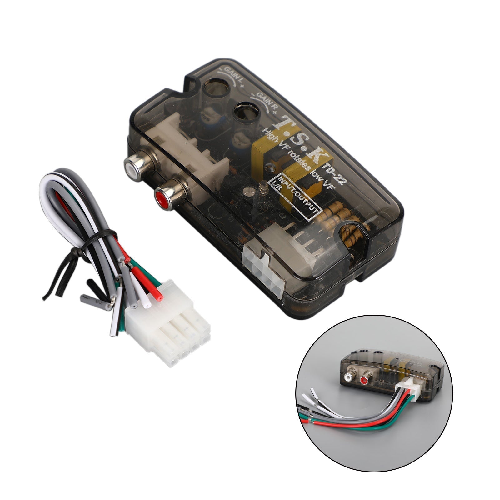 12V Td-22 Rca Stereo hoog naar laag converter Stereo luidsprekerniveau-adapter