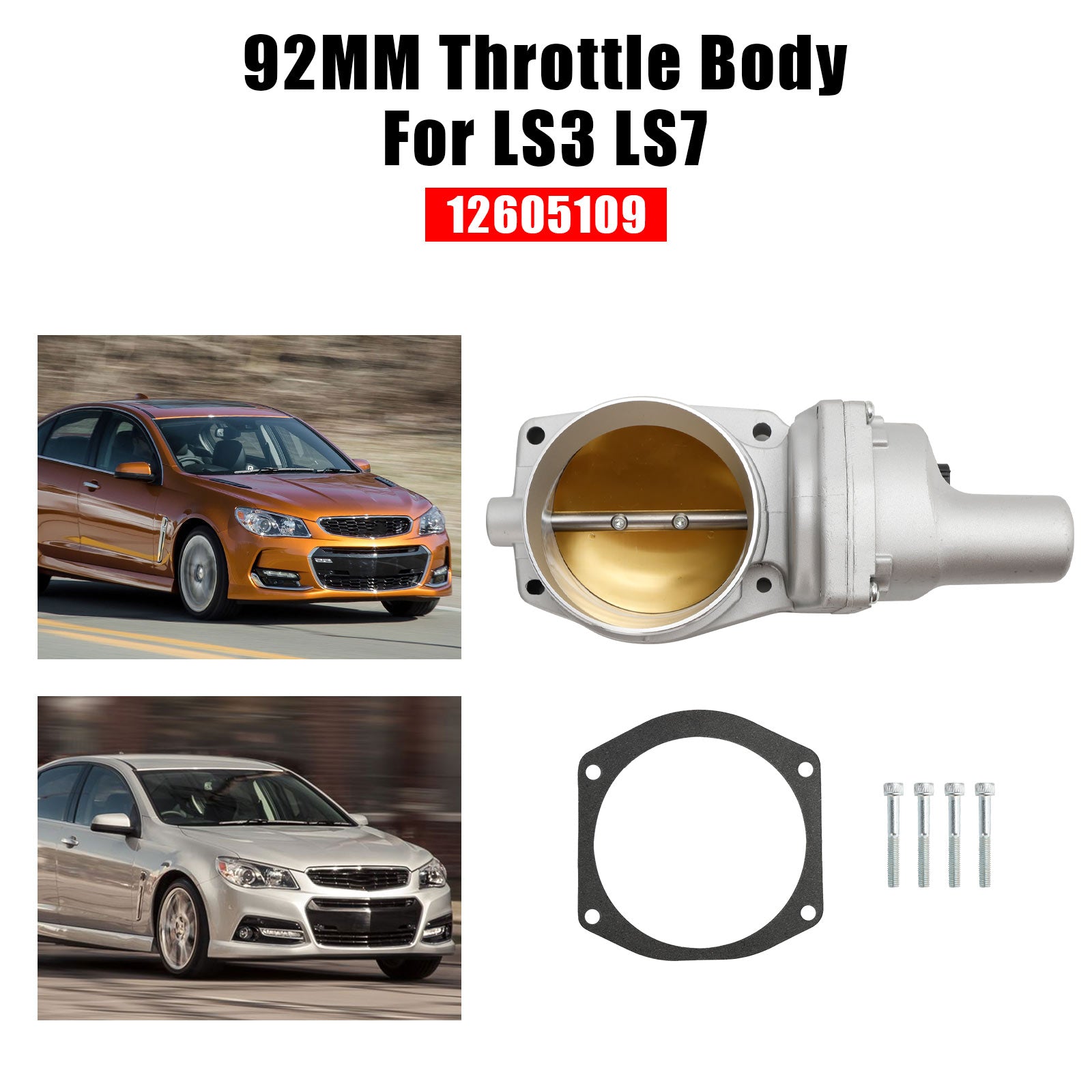 92 mm kaasuläppä 12605109 LS3 LS7 L76 L99 Corvette Camaro 2010-2013 Fedex Expressille