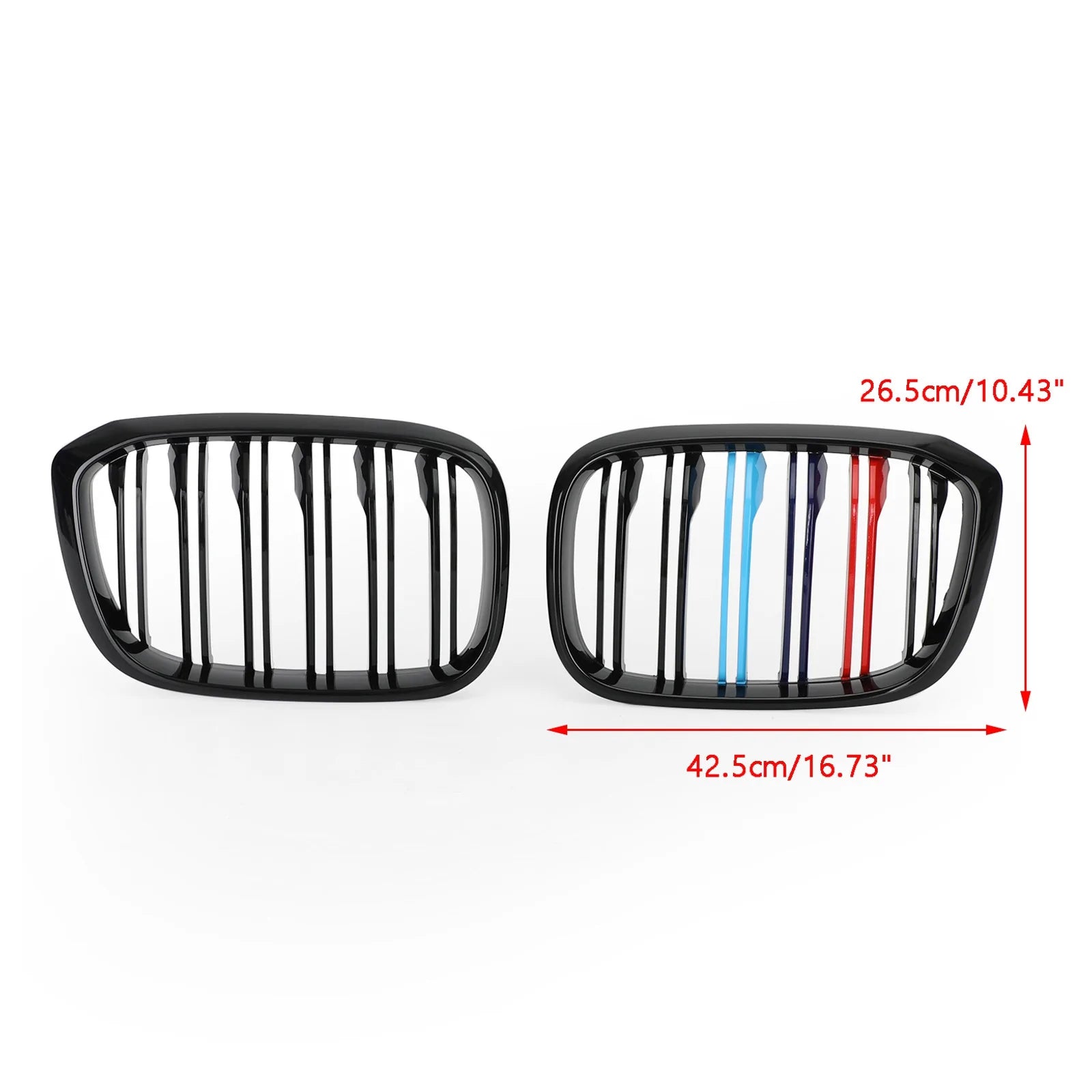 2 STKS M-Kleur Nier Grill Grille 51138469959 fit BMW G01 X3 G02 X4 Glanzend Zwart Generiek