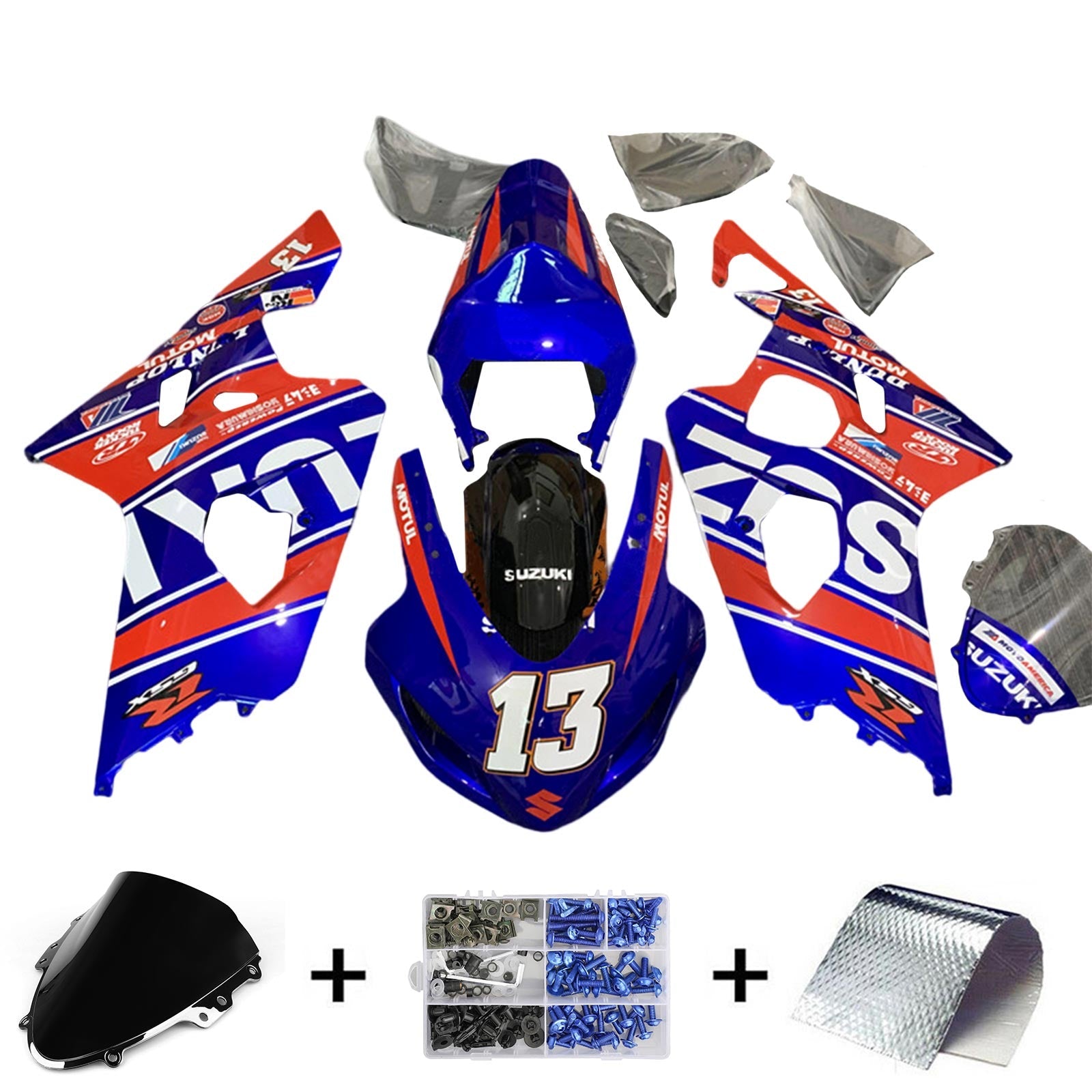 Amotopart Suzuki GSXR 600/750 2004-2005 K4 ABS kunststof carrosseriekuipset