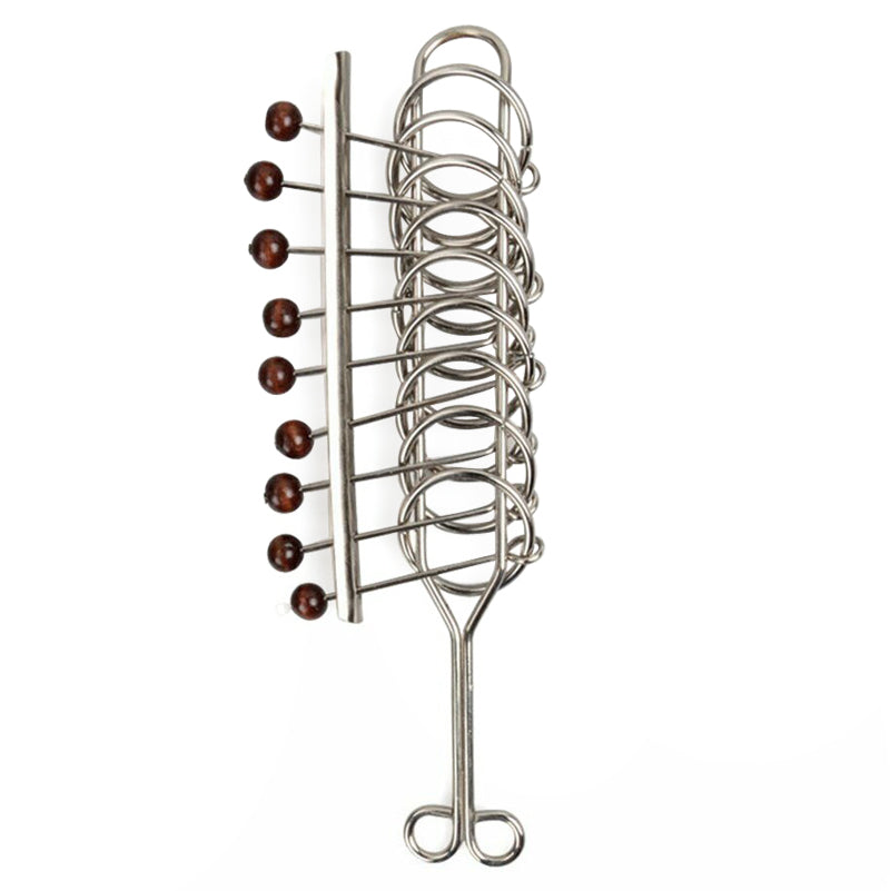 Traditionele metalen hersenkraker Klassiek Chinees puzzelspeelgoed met 9 gekoppelde ringen