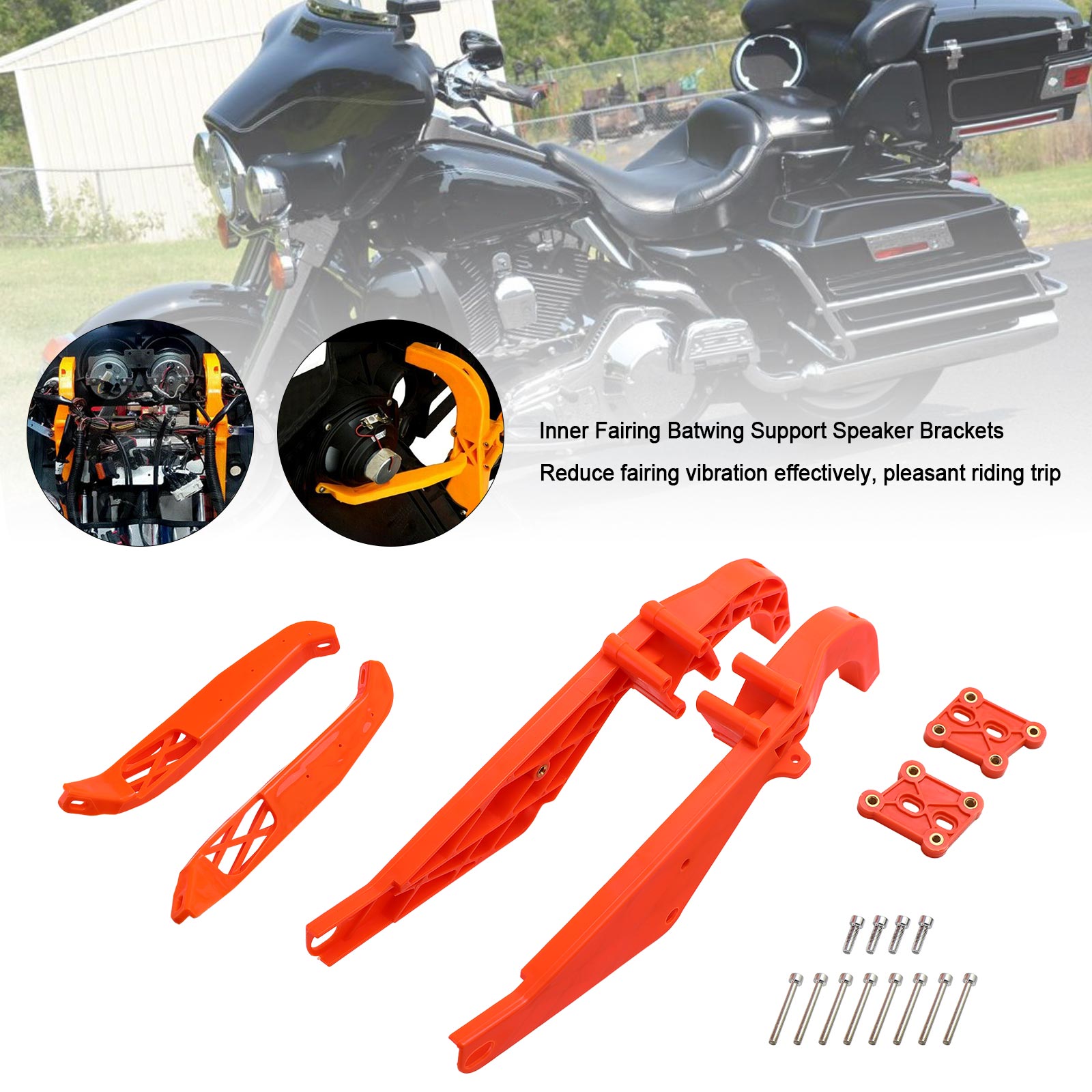 Staffe per altoparlanti Bat Mount per carenatura interna per Touring Electra Glide 1996-2013 Generico