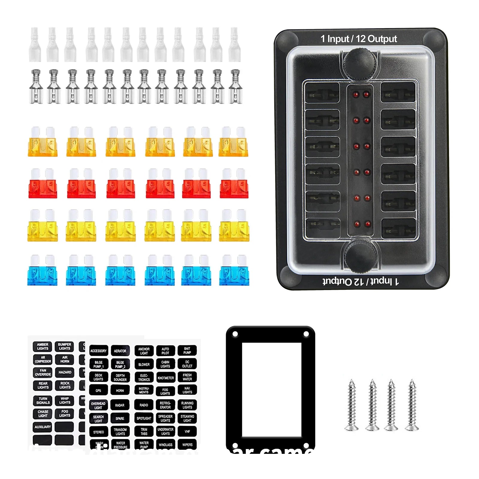 Support de bloc de boîte à fusibles à lame 6 voies/12 voies ATO ATC pour bateau marin de voiture étanche