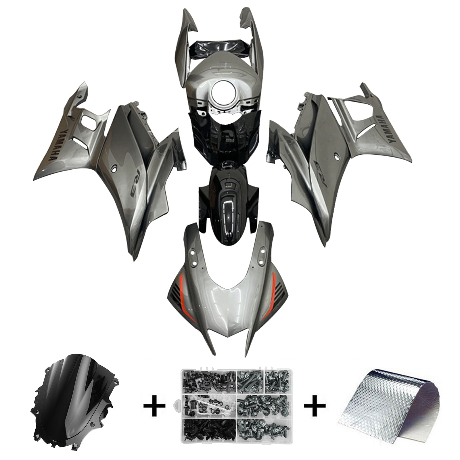 Amotopart Yamaha YZF-R3 R25 2019-2021 Kit Carénage Carrosserie Plastique ABS