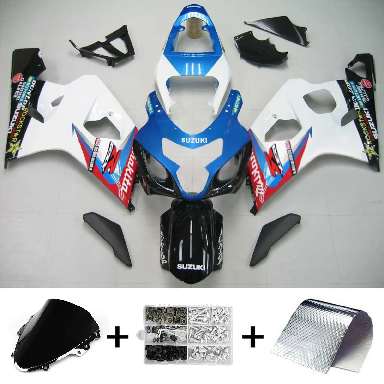 Amotopart Suzuki GSXR 600/750 2004-2005 Kit carena carrozzeria in plastica ABS