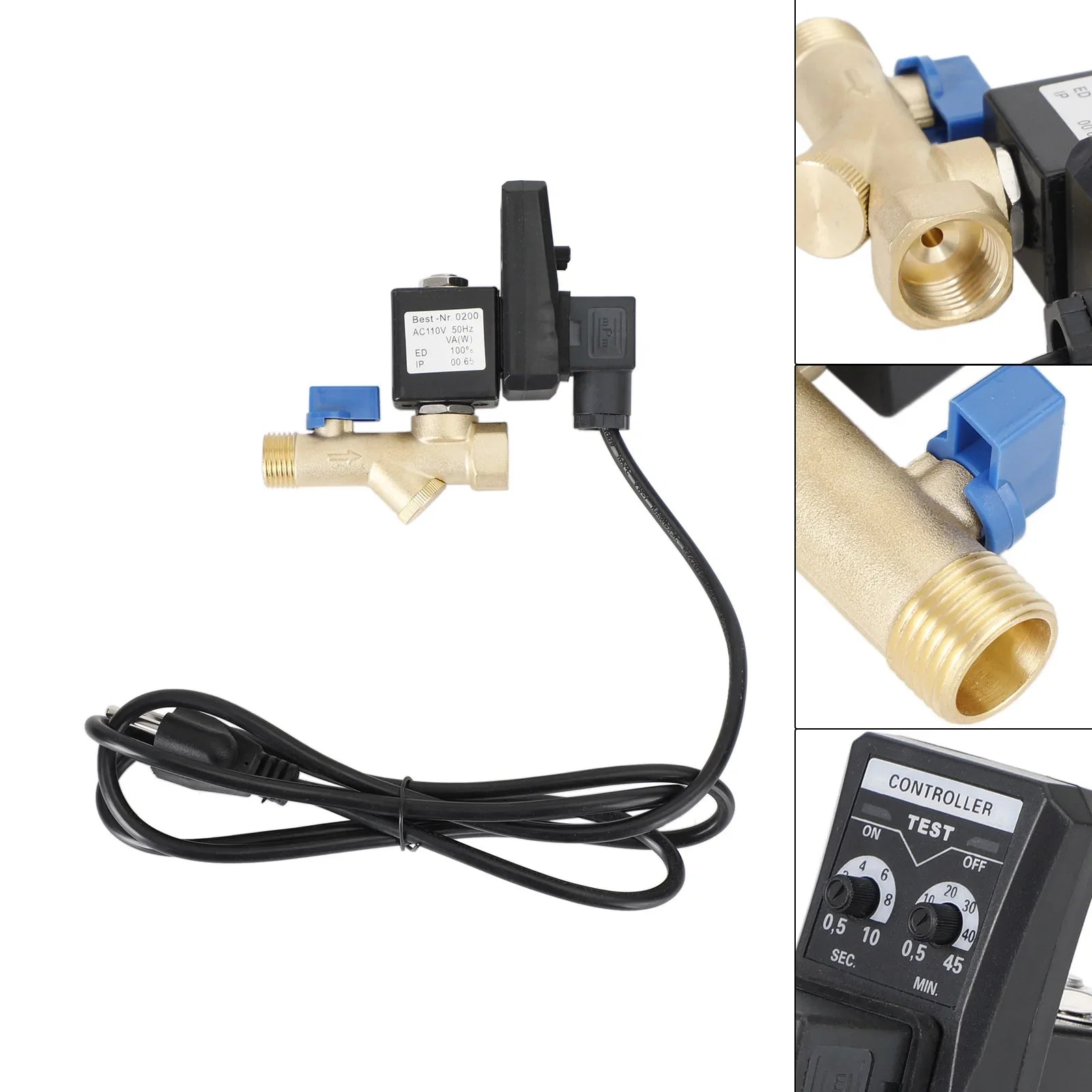 Compressore d'aria temporizzato elettronico automatico AC110V Valvola di scarico automatico da 1/2".